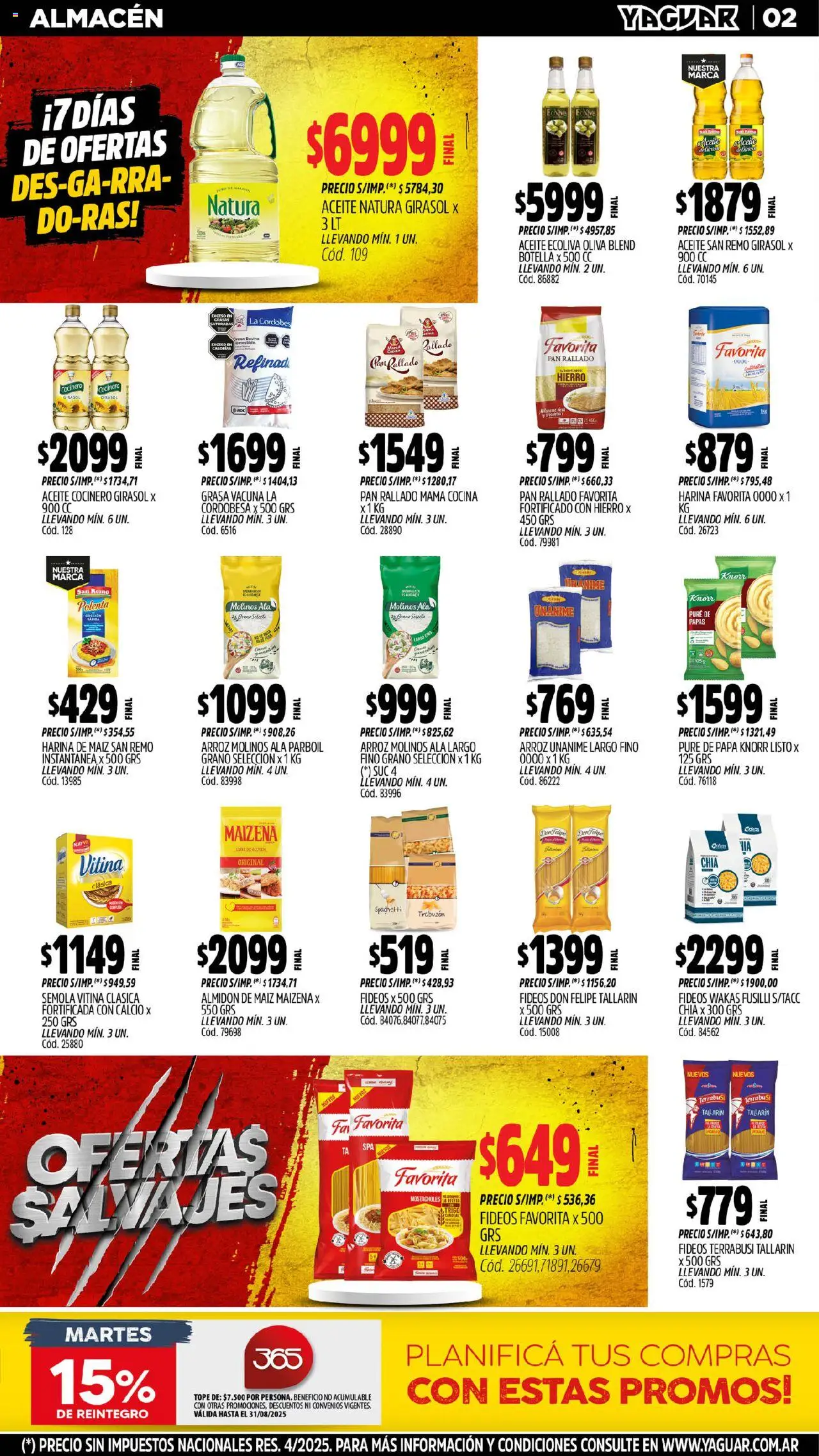 Yaguar - General Roca │ válido desde el 04.08.2025 | Página: 2 | Productos: Cocina, Harina, Papa, Pan