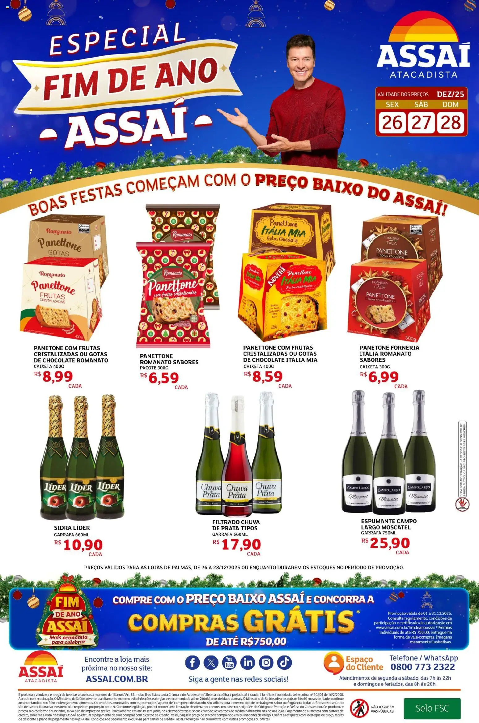 Assaí Atacadista Folheto - válido de 26.12.2025 | Página: 1 | Produtos: Base, Baixo, Açúcar, Panetone