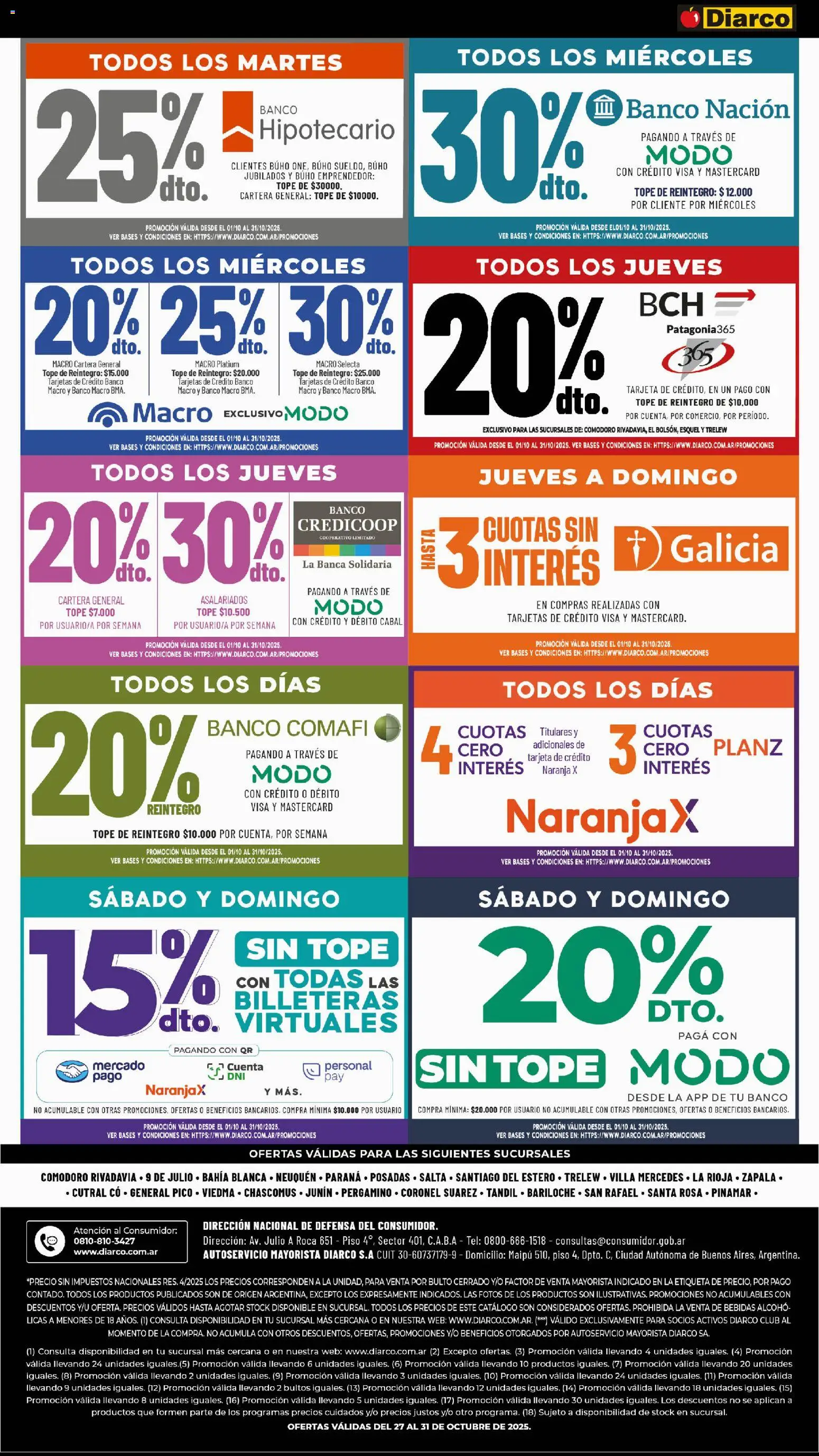 Diarco - Ofertas Interior │ válido desde el 27.10.2025 | Página: 22 | Productos: Pico, Cartera, Banco, General