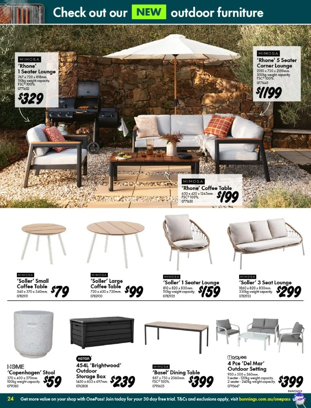 Bunnings Warehouse catalogue - valid from 10.09.2025 | Page: 24 | Products: Coffee table, Coffee, Outdoor furniture, Weight