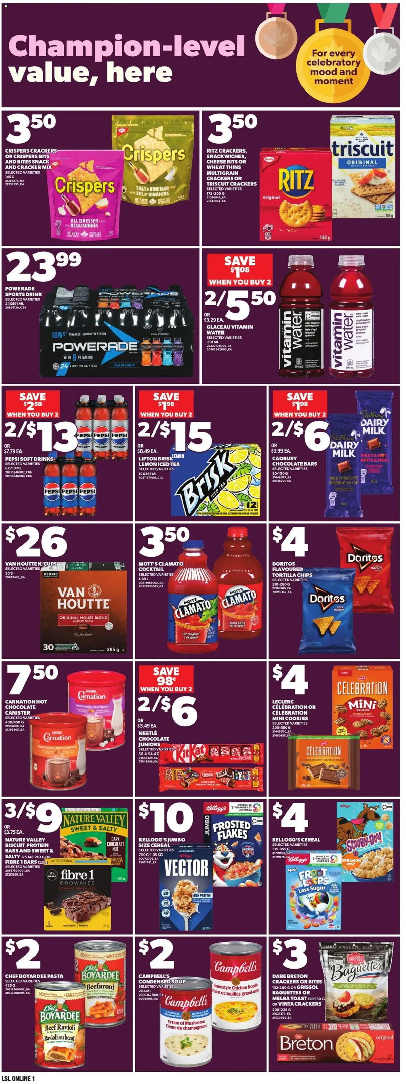 Loblaws flyer valid from 19.02.2026 | Page: 8 | Products: Tea, Pasta, Chips, Flakes