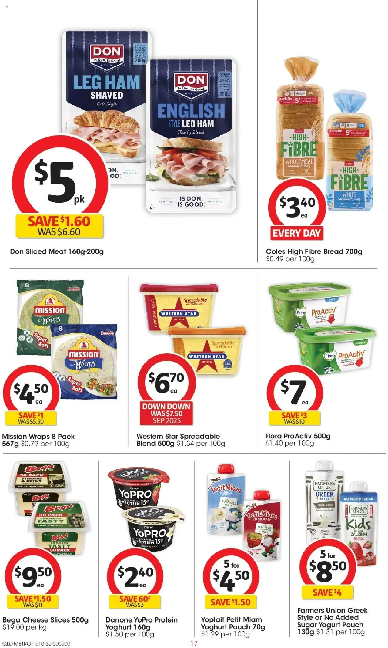 Coles catalogue - valid from 15.10.2025 | Page: 17 | Products: Milk, Yoghurt, Meat, Sugar