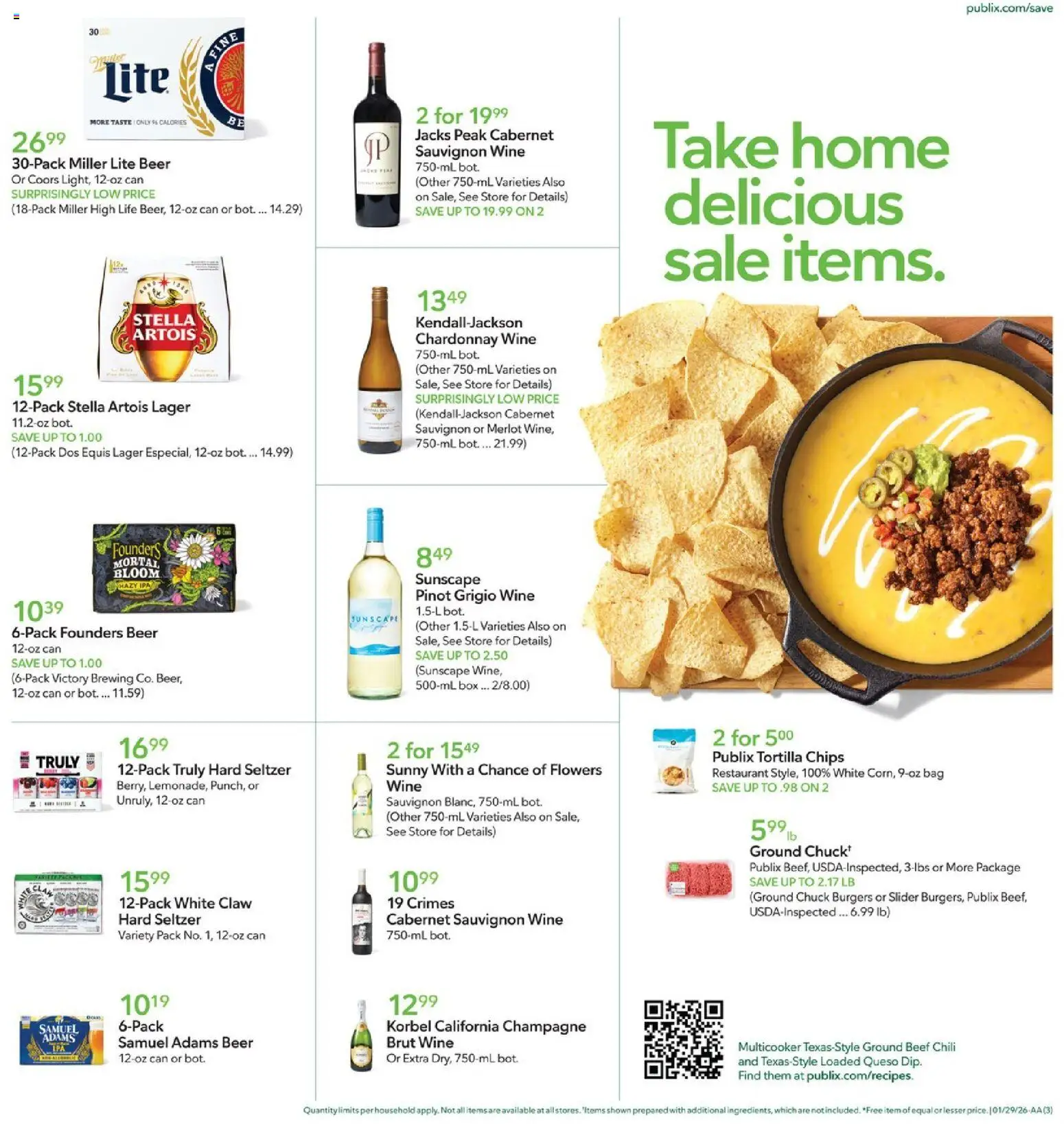 Publix Weekly Ad - valid from 28.01.2026 | Page: 3 | Products: Box, Beef, Chips, Bag