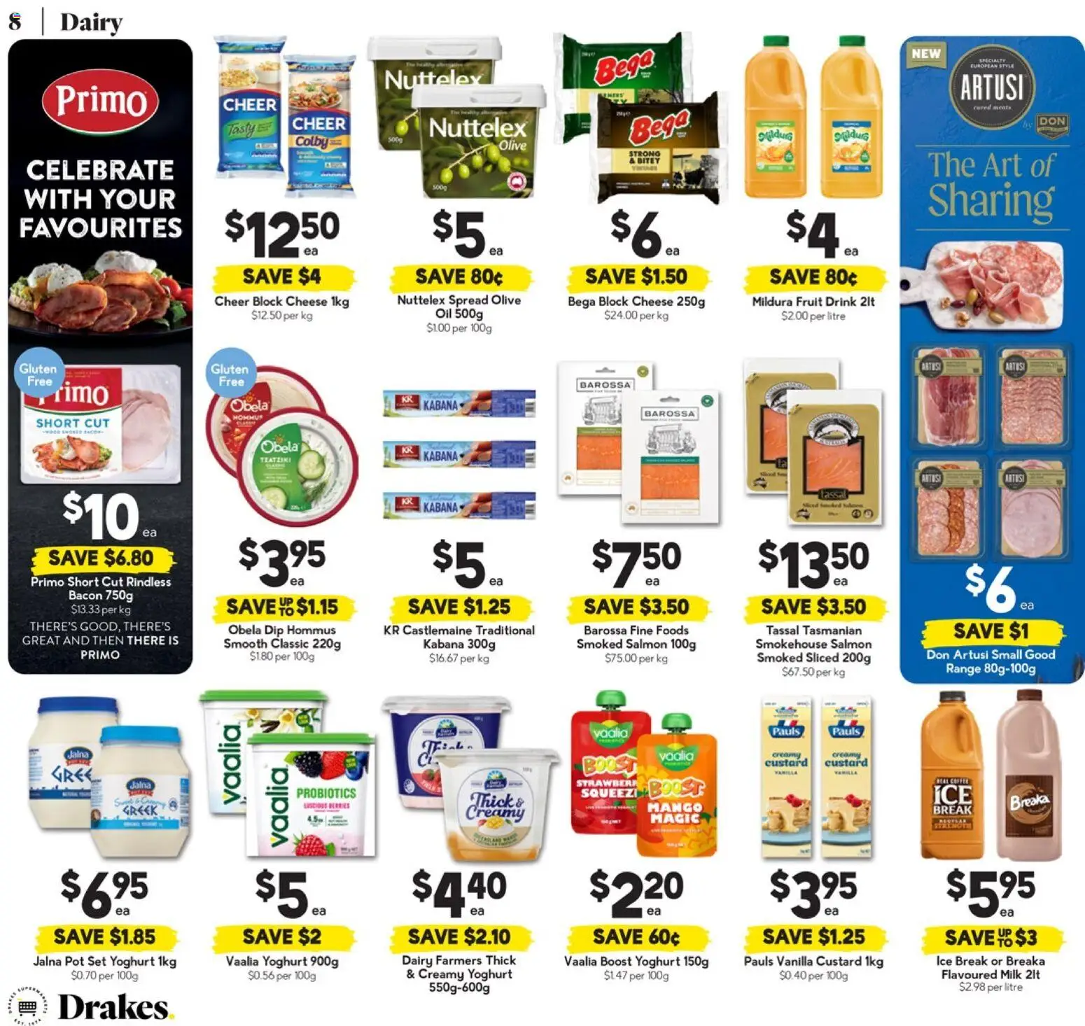 Drakes catalogue - valid from 01.04.2026 | Page: 8 | Products: Cheese, Meat, Salmon, Mango