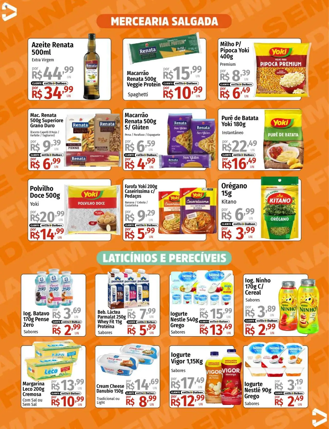 Supermercado Dalben Folheto - válido de 12.09.2025 | Página: 8 | Produtos: Espaguete, Cream cheese, Sal, Farofa