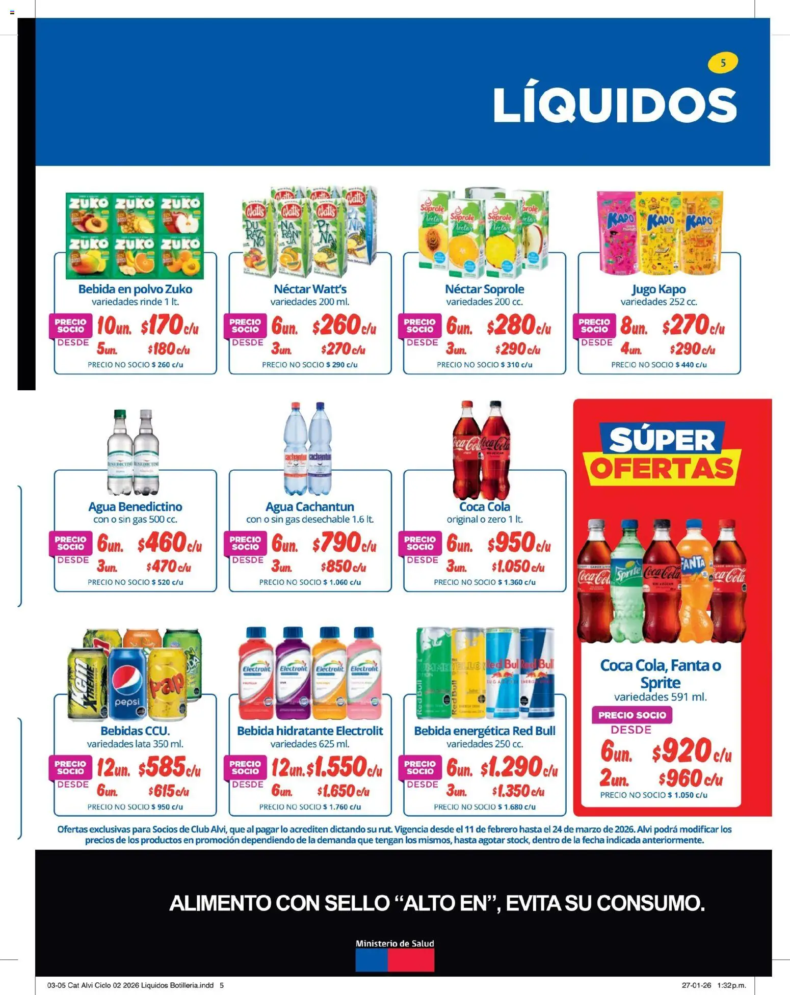 Alvi catálogo │ válido desde el 11.02.2026 | Página: 5 | Productos: Agua, Polvo, Jugo
