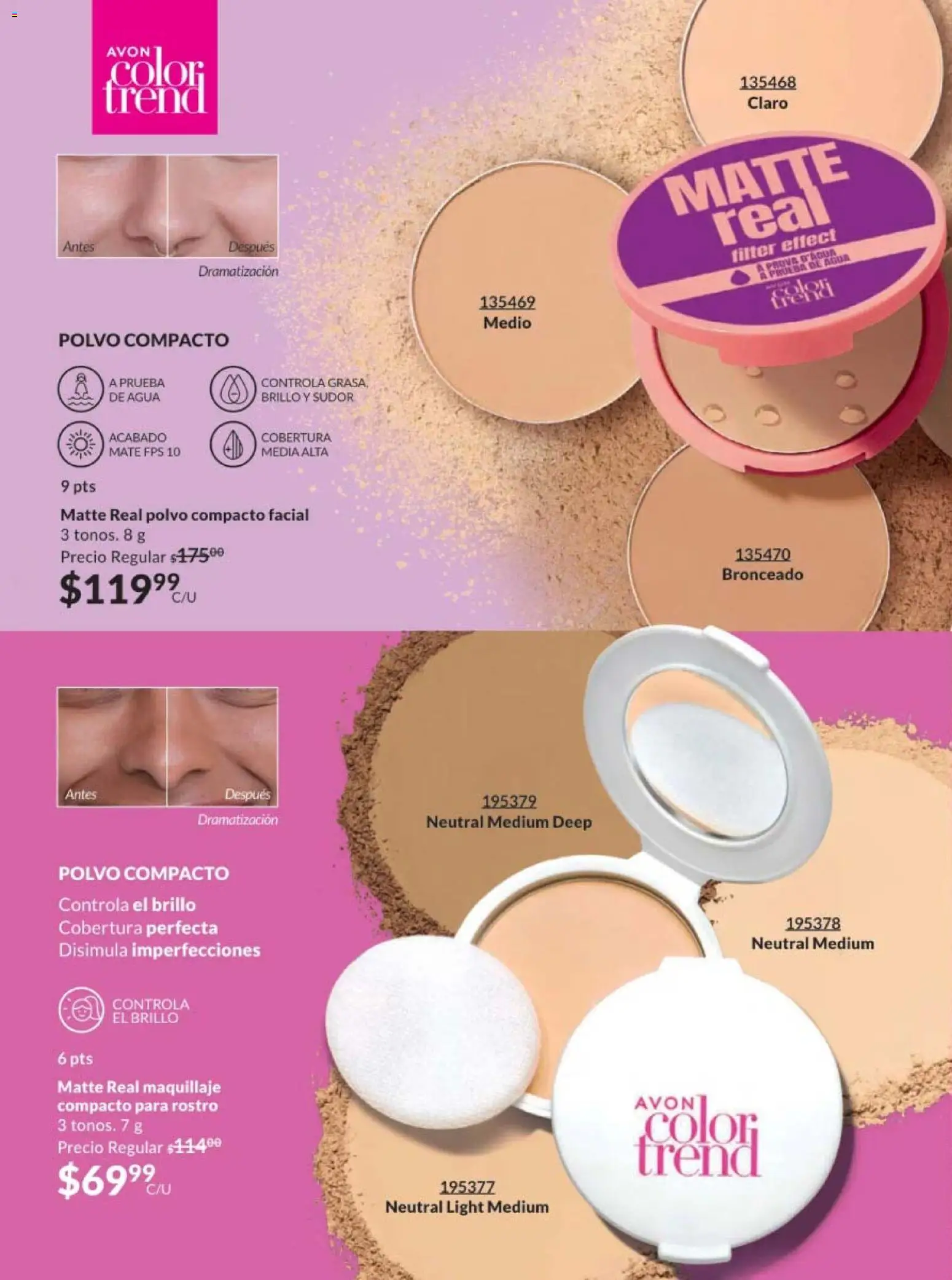 Nuevas ofertas de AVON válidas en toda la República Mexicana desde el 07.11.2025. ¡Encuentra las mejores ofertas en AVON campaña 17 2025! | Página: 142 | Productos: Brillo, Polvo compacto, Mate, Polvo
