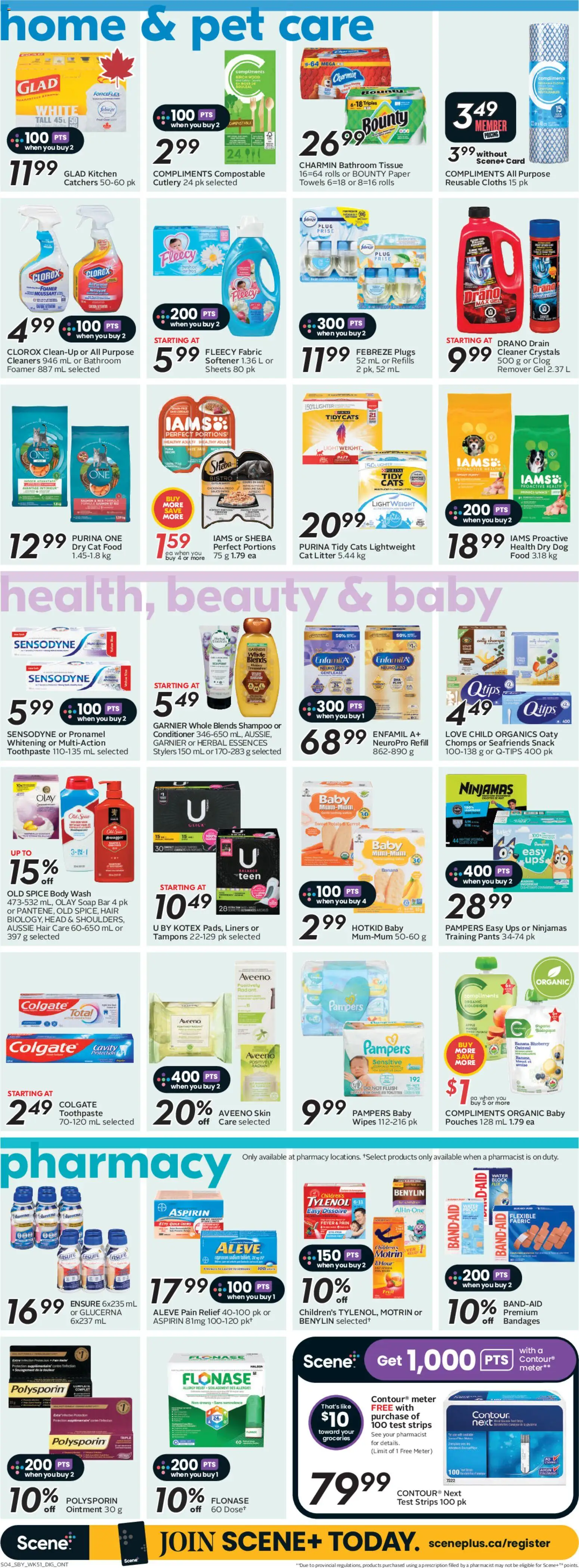 Sobeys flyer valid from 16.04.2026 | Page: 12 | Products: Carrot, Conditioner, Toothpaste, Pants