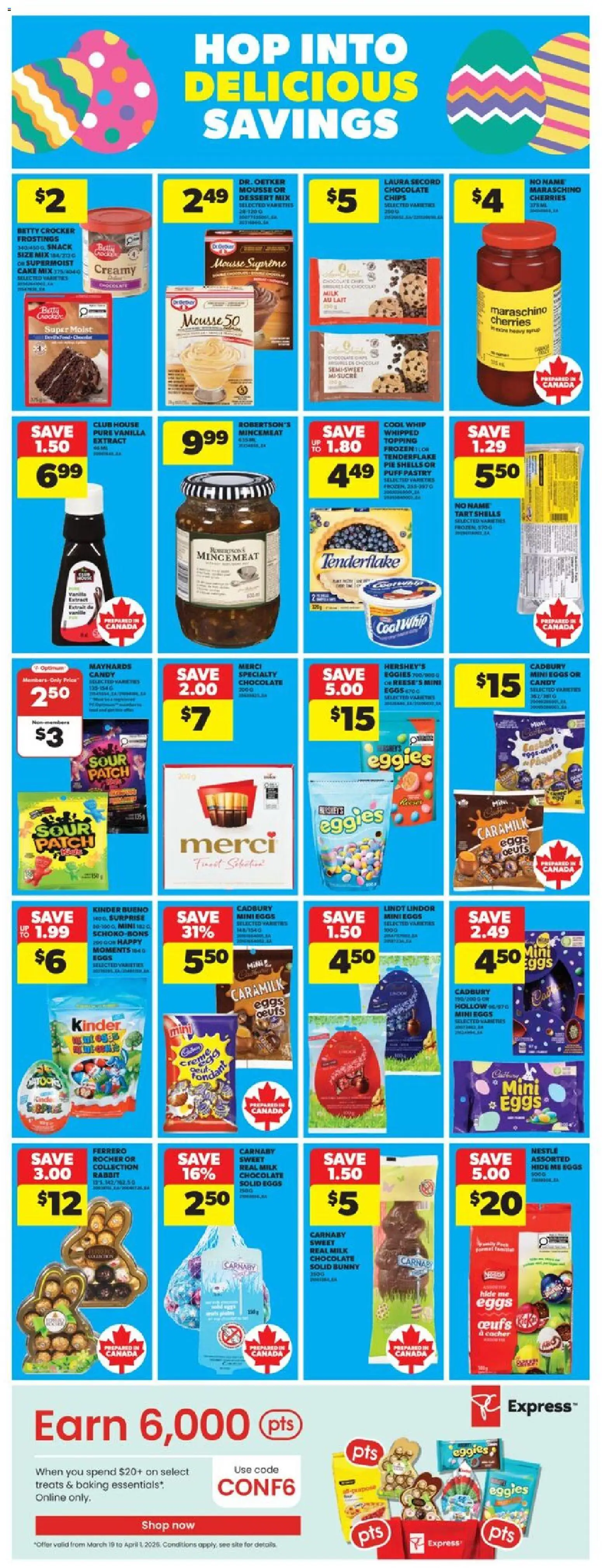 Real Canadian Superstore flyer valid from 26.03.2026 | Page: 9 | Products: Chips, Milk, Eggs, Chocolate