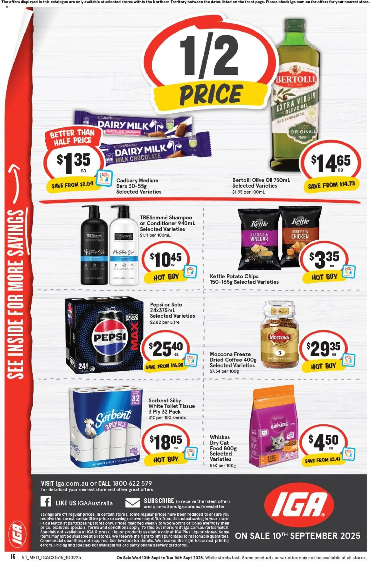 IGA catalogue - valid from 10.09.2025 | Page: 16 | Products: Toilet, Milk, Dairy, Vinegar