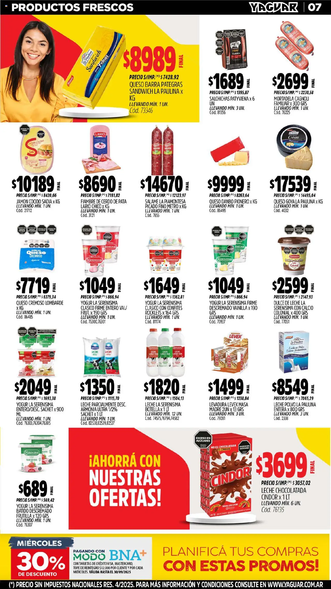 Yaguar - Mar del Plata │ válido desde el 08.09.2025 | Página: 8 | Productos: Botella, Queso, Yogur, Jamón