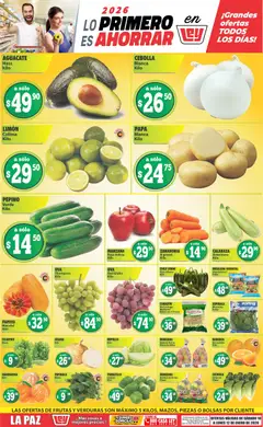 Vista previa de Casa Ley folleto Las ofertas de frutas y verduras La Paz, nuevo folleto de la tienda, válido en México a partir del 10.01.2026
