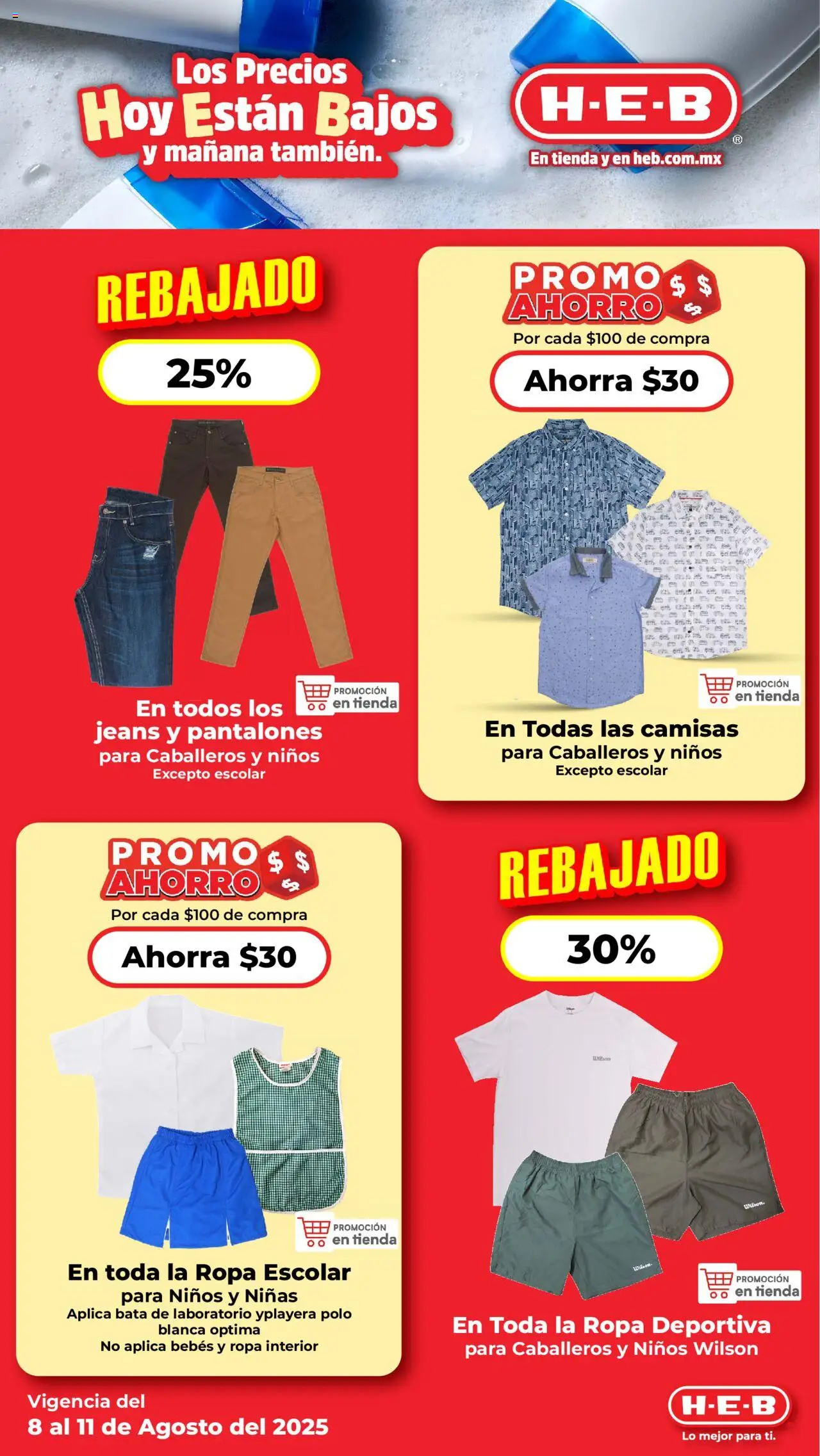 Nuevas ofertas de H-E-B válidas en toda la República Mexicana desde el 08.08.2025. ¡Encuentra las mejores ofertas en H-E-B folleto! | Página: 20 | Productos: Pantalones, Ropa, Ropa interior, Bata