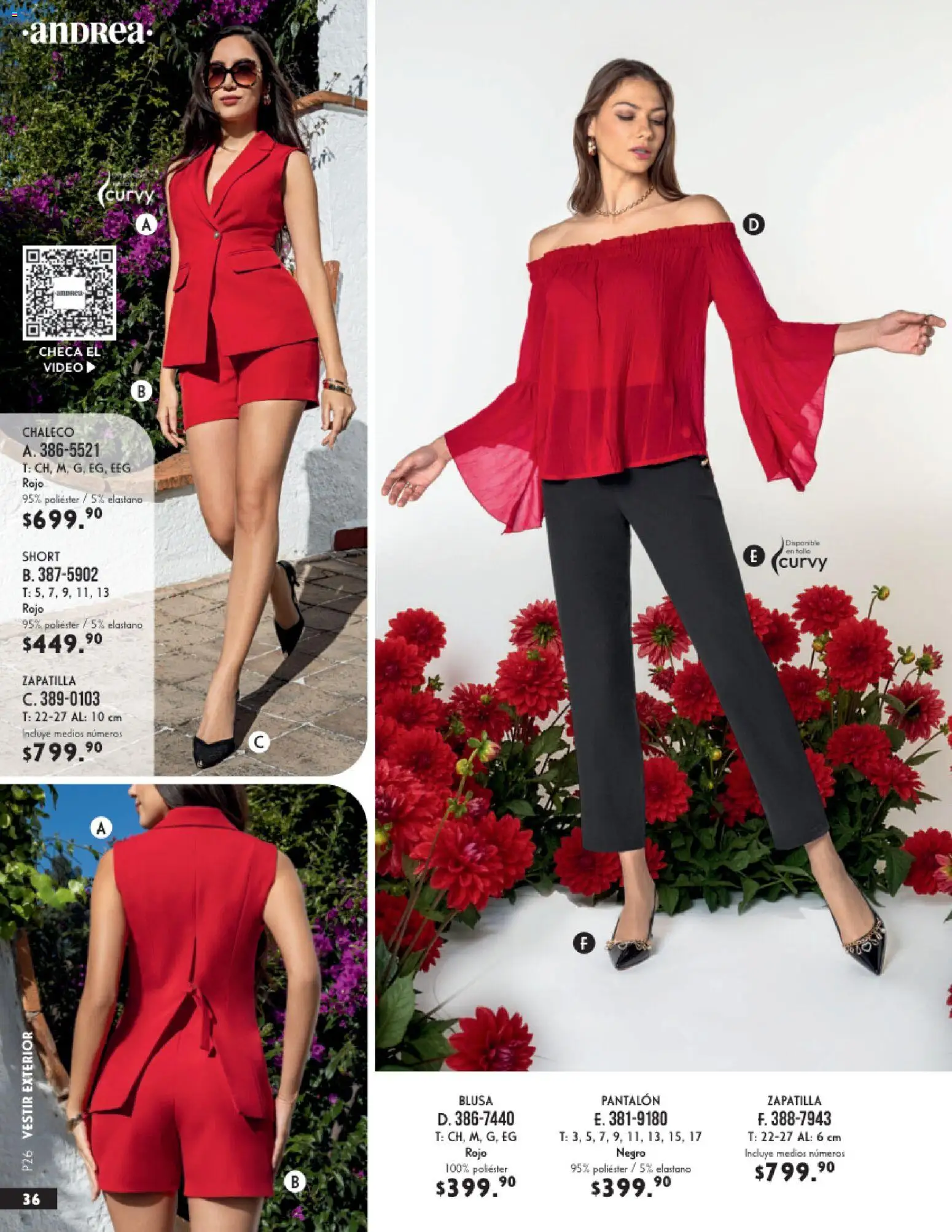 Nuevas ofertas de Andrea válidas en toda la República Mexicana desde el 25.01.2026. ¡Encuentra las mejores ofertas en Andrea catálogo Vestir! | Página: 36 | Productos: Blusa, Chaleco, Short, Video