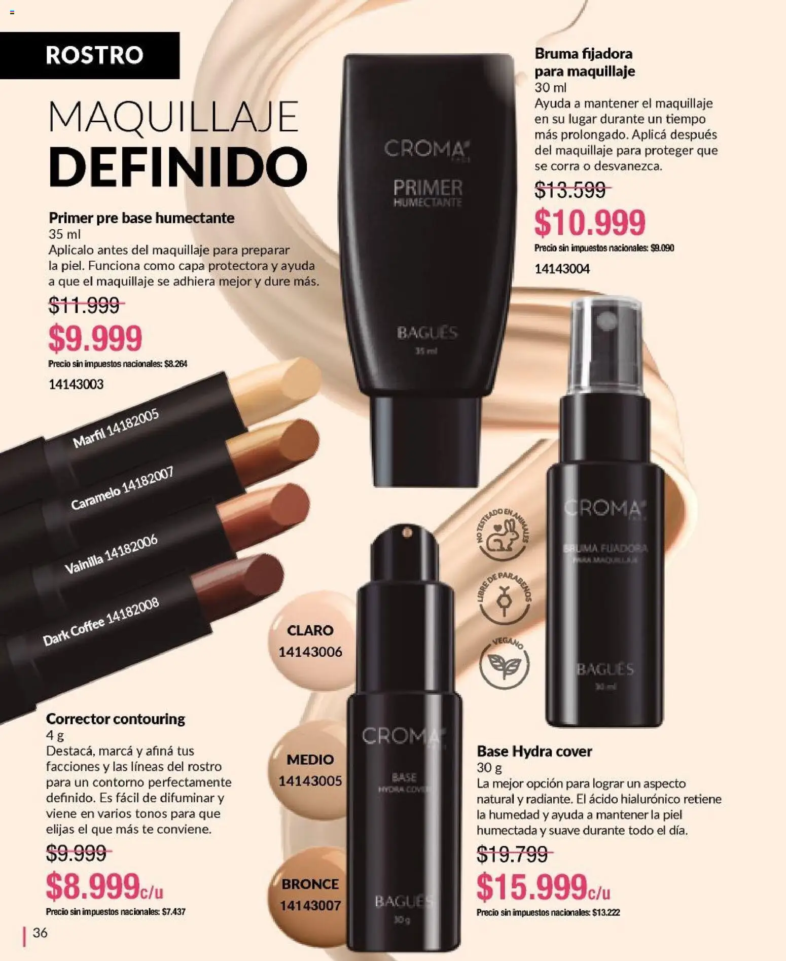 Bagués - Catálogo │ válido desde el 12.01.2026 | Página: 36 | Productos: Contorno, Bruma, Pre base, Té