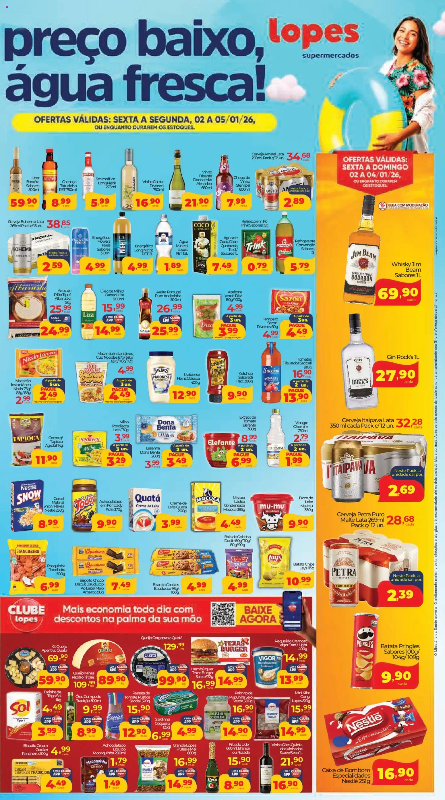 Lopes Supermercados Folheto - válido de 02.01.2026 | Página: 3 | Produtos: Cachaça, Óleo, Tomates, Batata