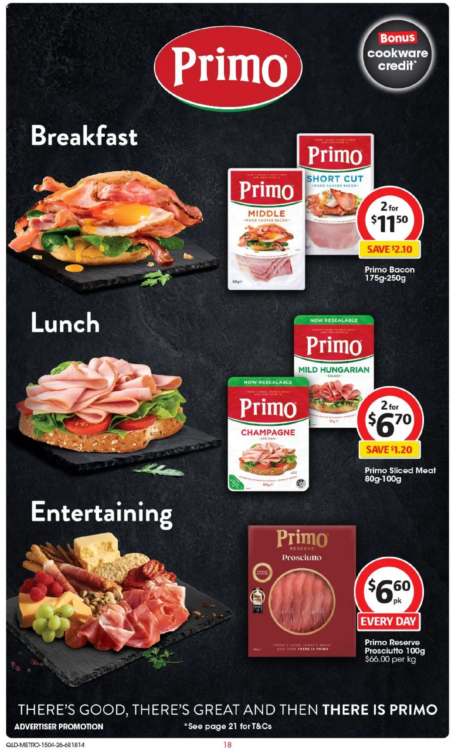 Coles catalogue - valid from 15.04.2026 | Page: 18 | Products: Bacon, Salami, Meat, Cookware