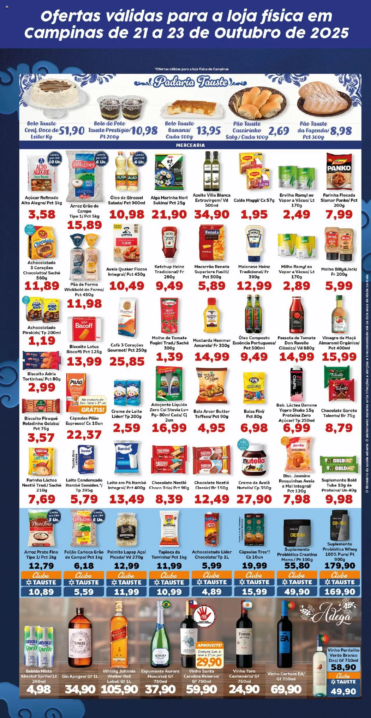 Tauste Folheto - válido de 21.10.2025 | Página: 3 | Produtos: Goiaba, Farinha láctea, Adoçante, Azeite