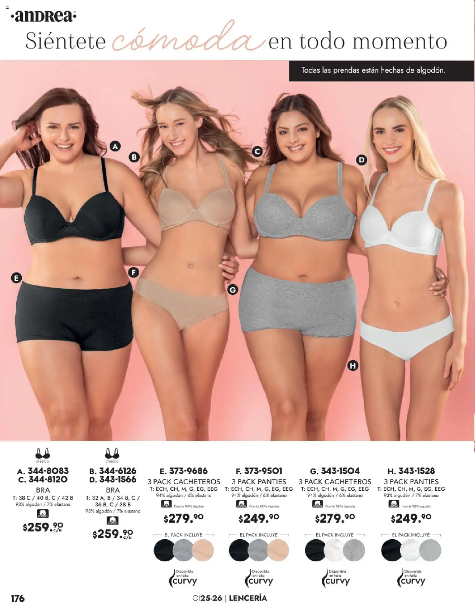 Nuevas ofertas de Andrea válidas en toda la República Mexicana desde el 26.11.2025. ¡Encuentra las mejores ofertas en Andrea catálogo Lancería, Vestir Interior otoño 2025! | Página: 12 | Productos: Algodón, Lenceria