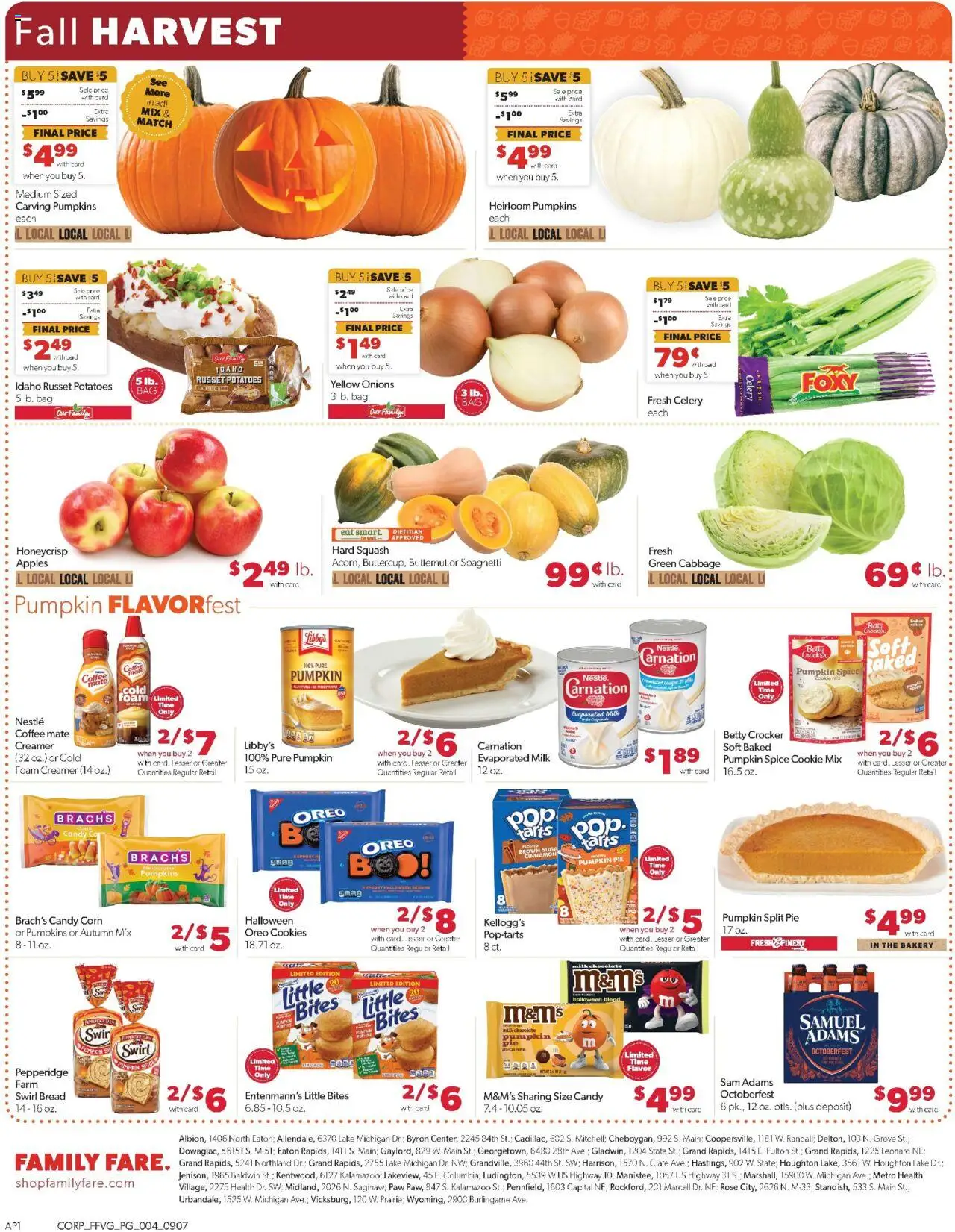 Family Fare Weekly Ad - MI - valid from 07.09.2025 | Page: 4 | Products: Squash, Bread, Apples, Pumpkin Pie