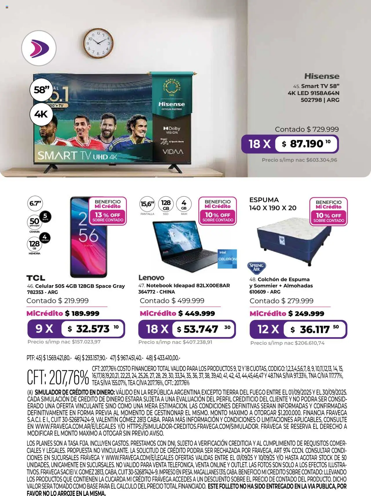 Frávega ofertas │ válido desde el 01.09.2025 | Página: 8 | Productos: Cámara, Perfil, Sobre, Notebook