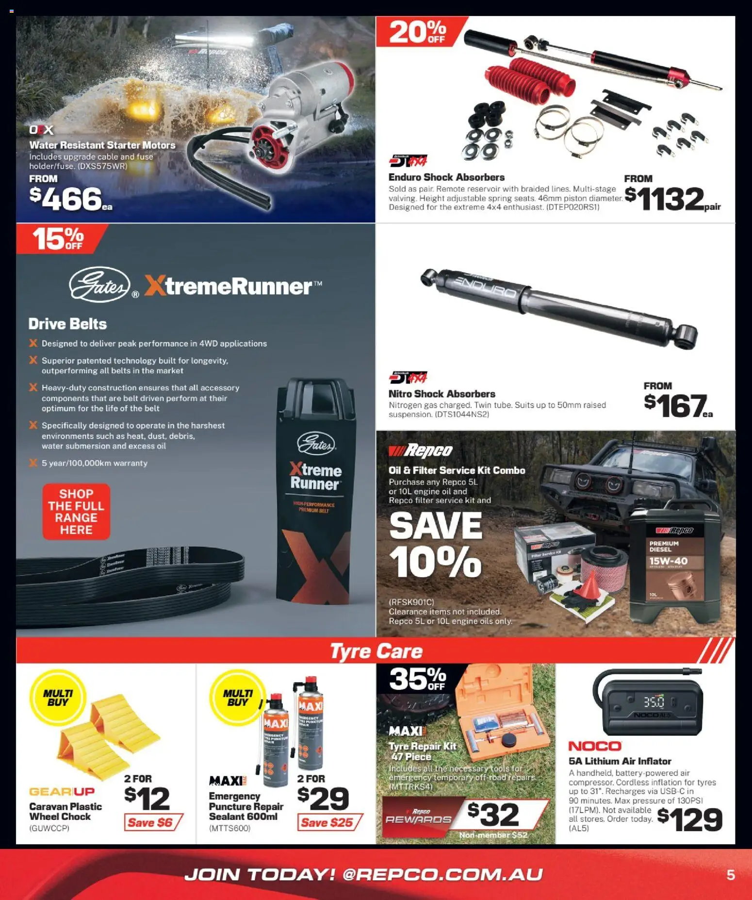 Repco catalogue - valid from 15.04.2026 | Page: 5 | Products: Oil, Belt, Cable, Tools