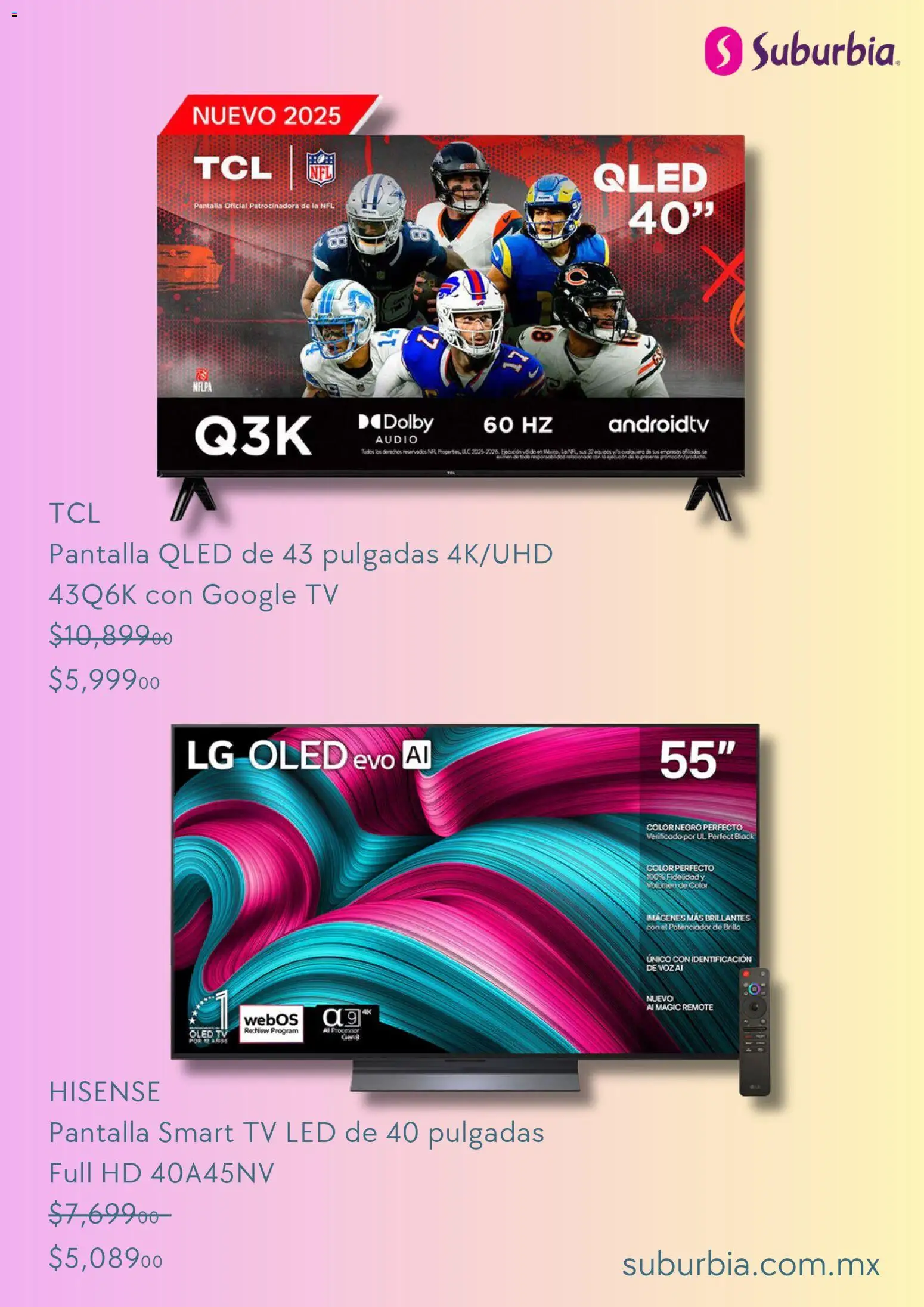 Nuevas ofertas de Suburbia válidas en toda la República Mexicana desde el 13.04.2026. ¡Encuentra las mejores ofertas en Suburbia catálogo! | Página: 5 | Productos: Brillo, Audio