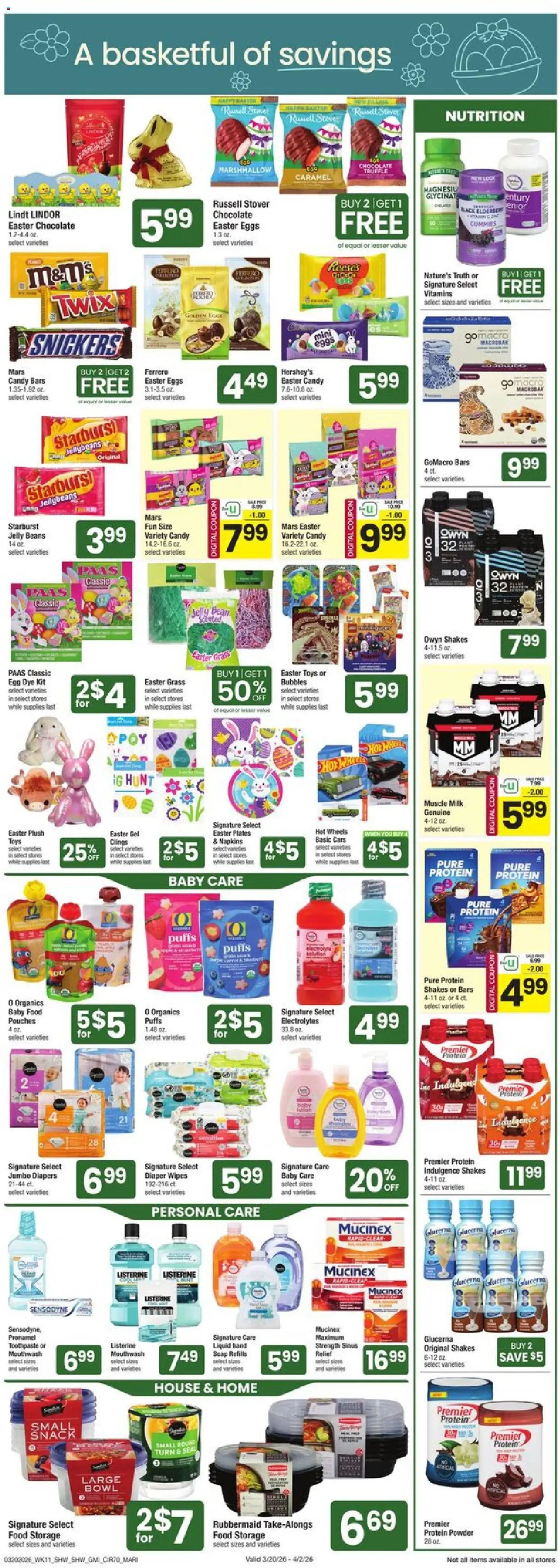 Shaw's Weekly Ad - MA - valid from 20.03.2026 | Page: 5 | Products: Powder, Chocolate, Toothpaste, Baby food