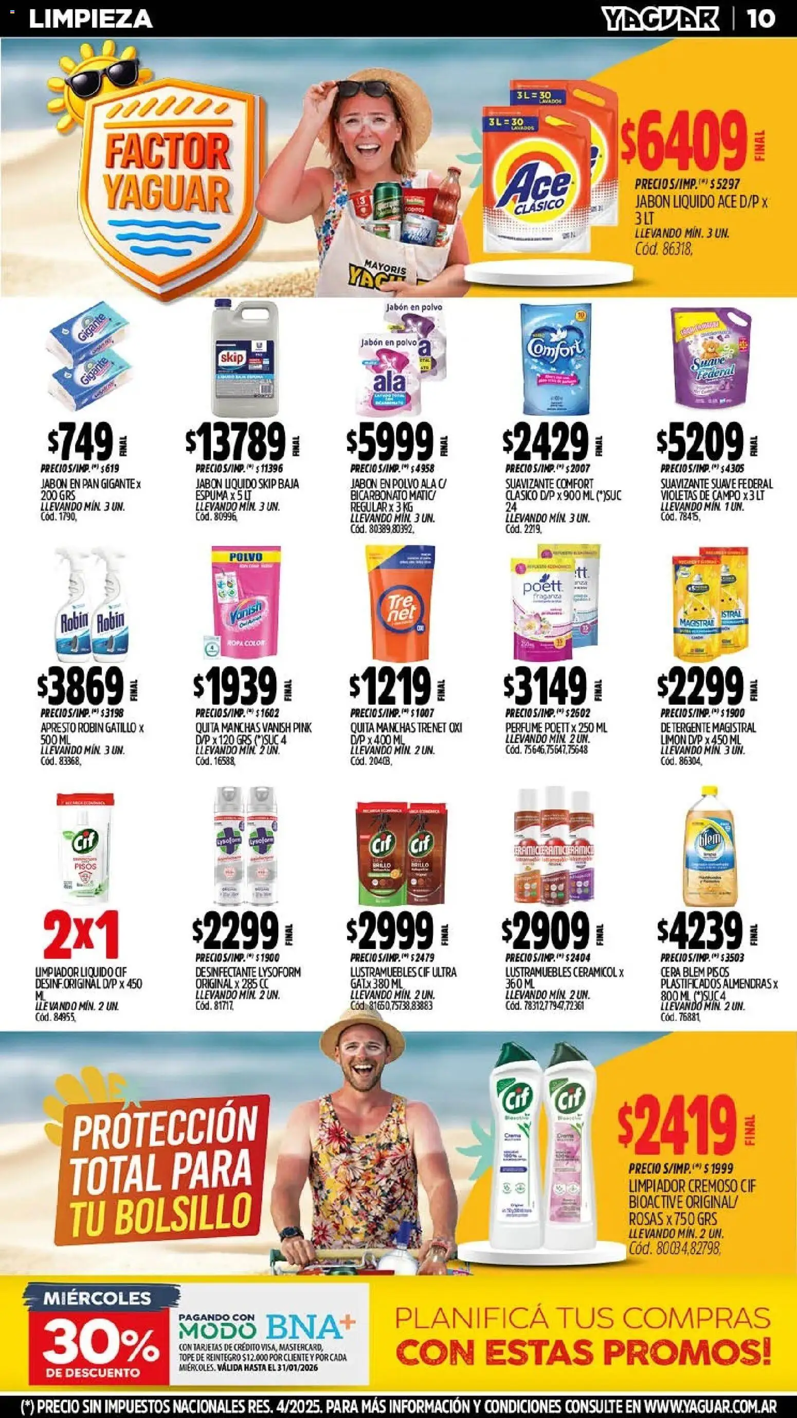Yaguar - Oferta Semanal Trelew │ válido desde el 26.01.2026 | Página: 10 | Productos: Perfume, Jabón en polvo, Espuma, Cera