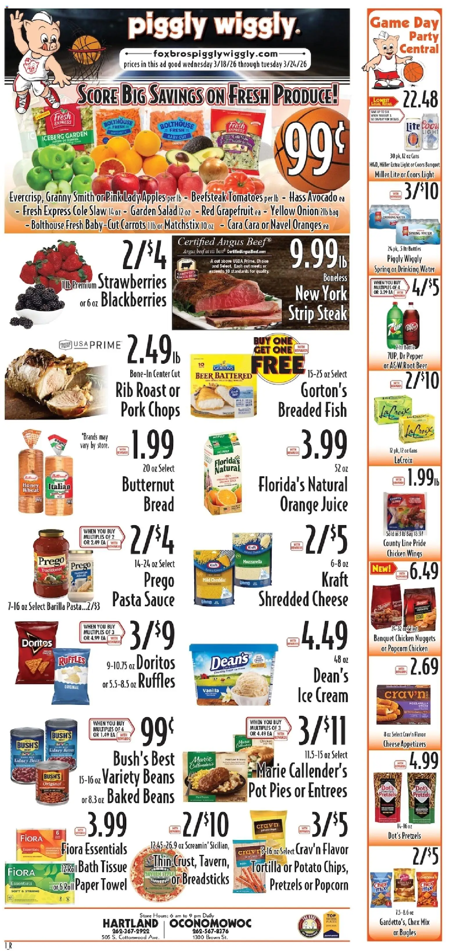 Piggly Wiggly Weekly Ad - valid from 18.03.2026 | Page: 2 | Products: Juice, Pork, Beef, Water