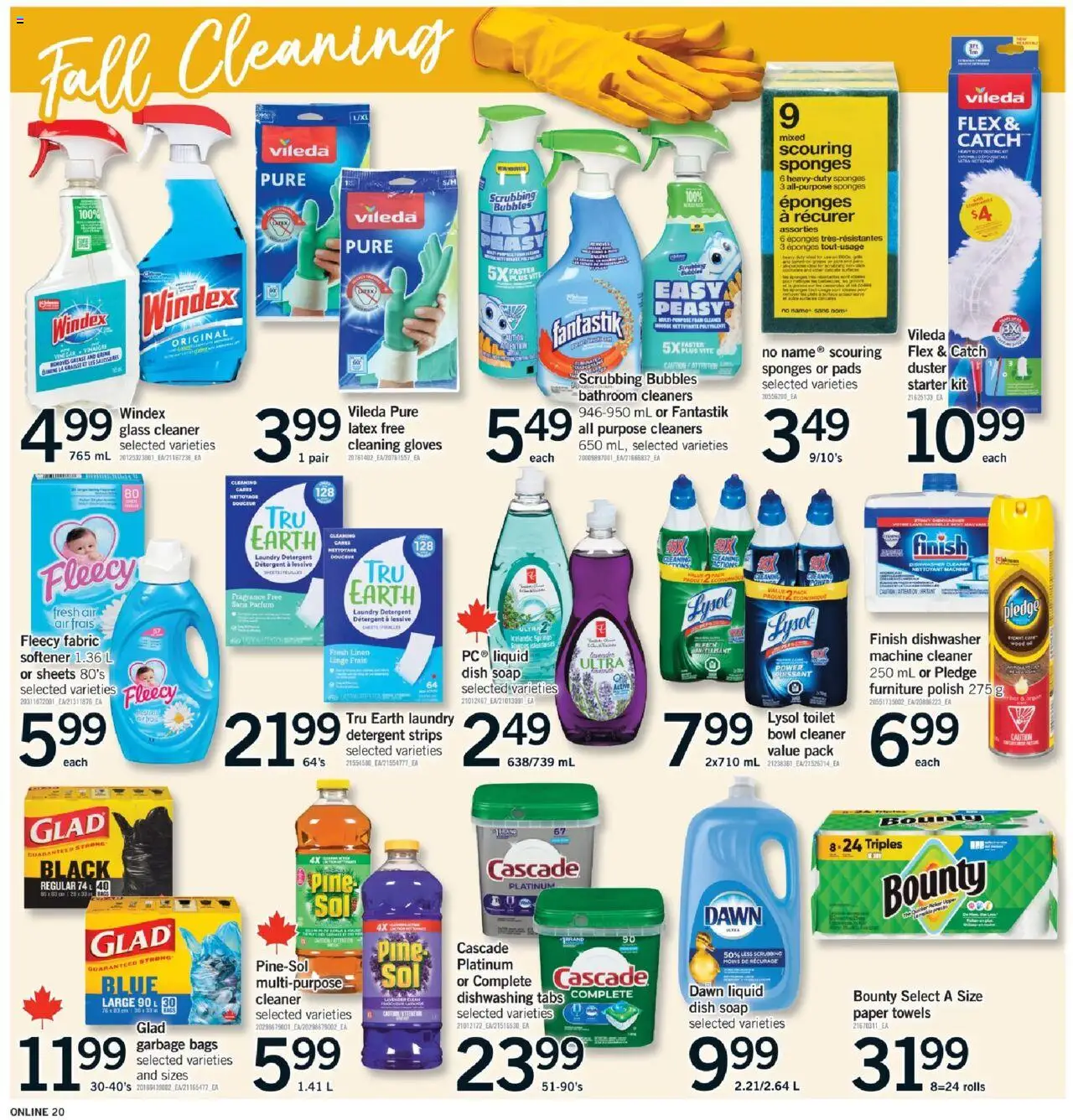 Fortinos flyer valid from 11.09.2025 | Page: 20 | Products: Gloves, Dishwasher, Soap, Dishwasher cleaner