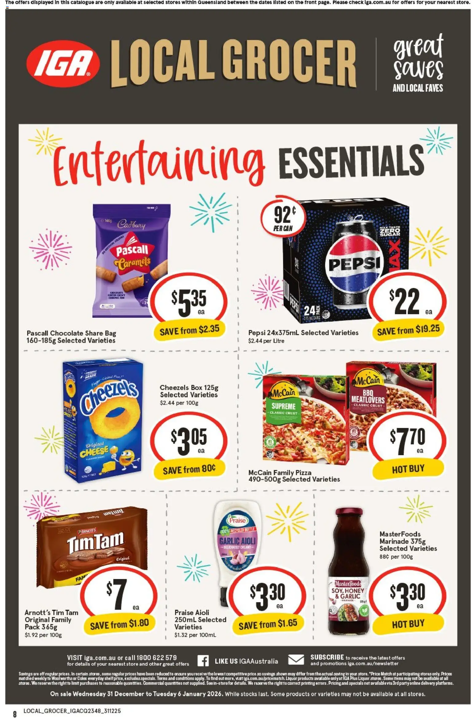 IGA catalogue - valid from 31.12.2025 | Page: 8 | Products: Juice, Beef, Fridge, Freezer