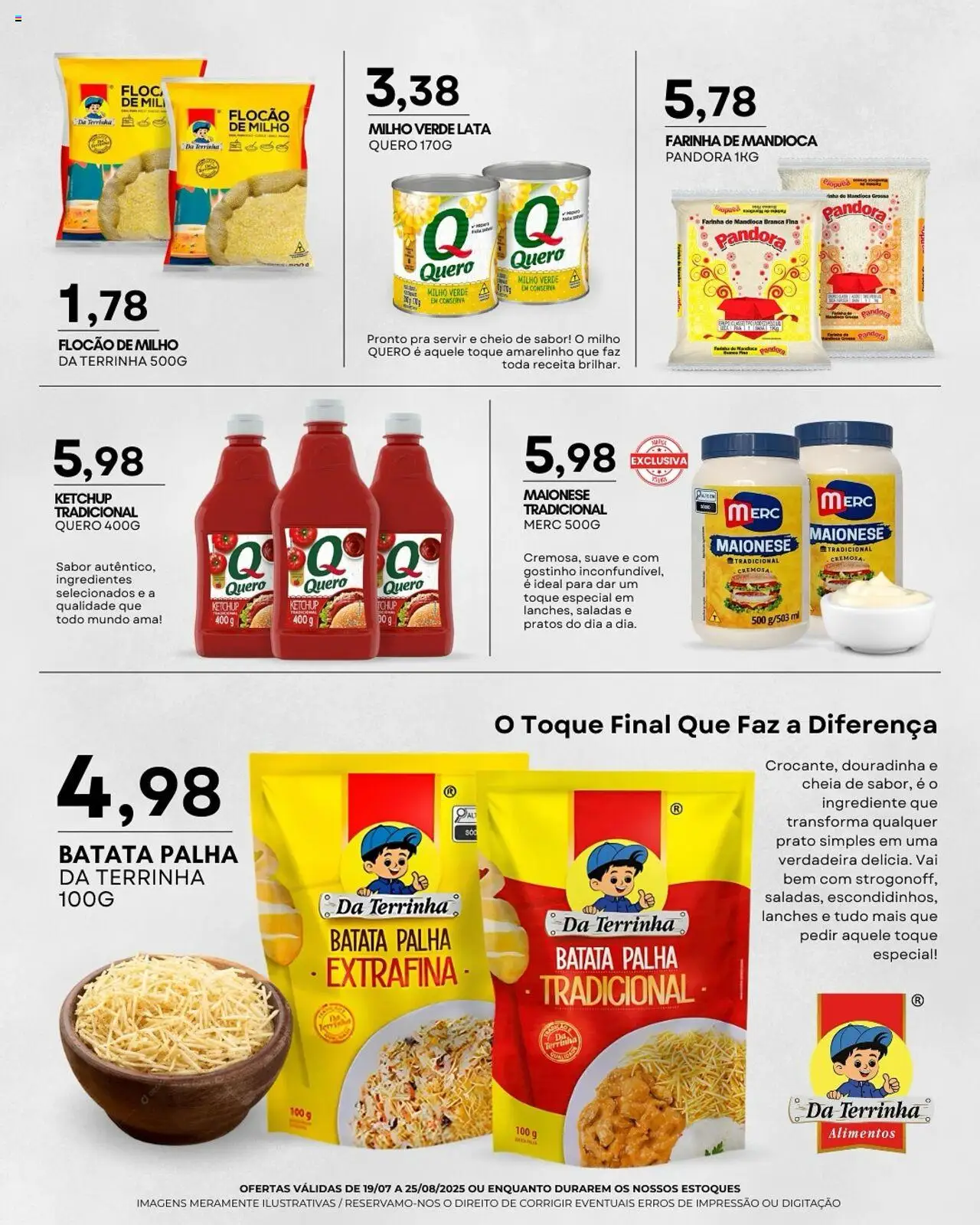 Mercadão Atacadista Folheto - válido de 19.08.2025 | Página: 5 | Produtos: Mandioca, Farinha de mandioca, Batata palha, Batata