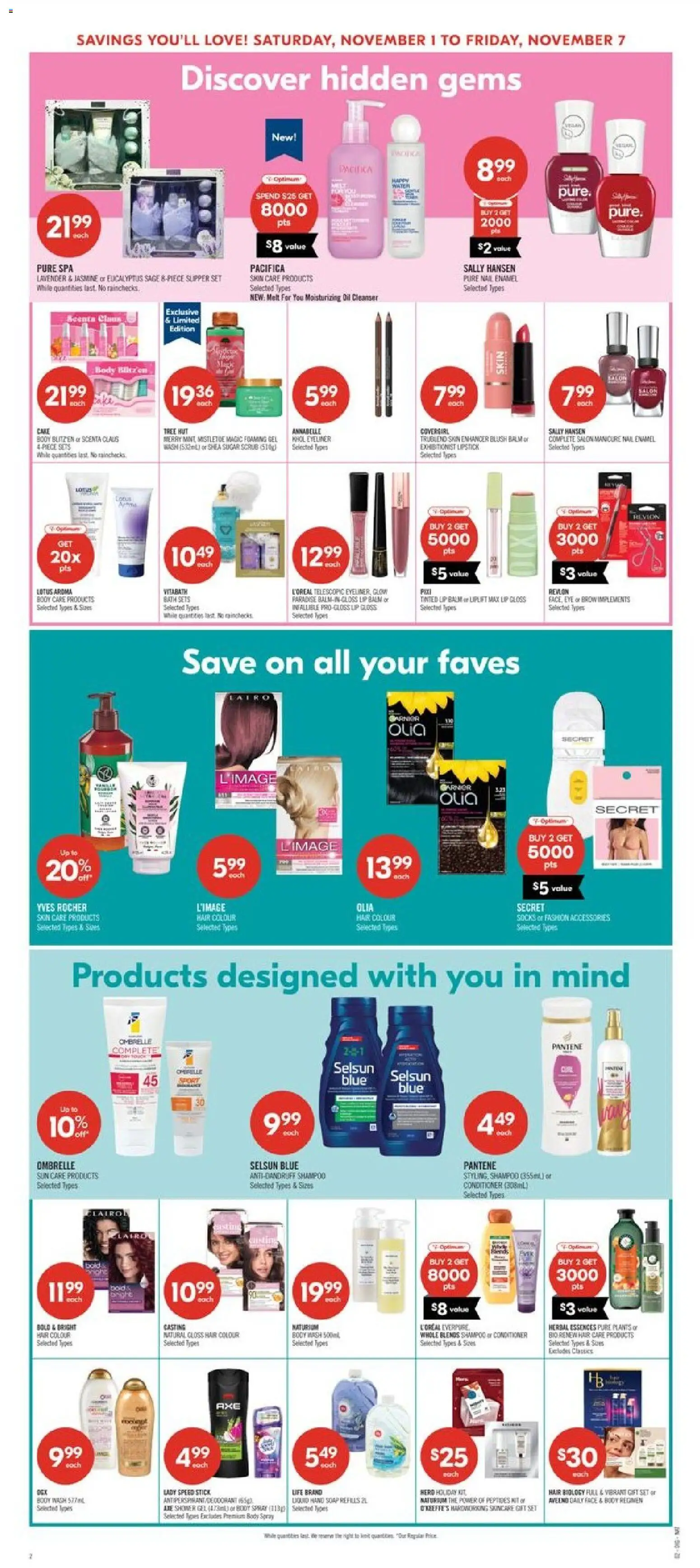 Shoppers flyer valid from 01.11.2025 | Page: 21 | Products: Eyeliner, Lipstick, Body wash, Bath