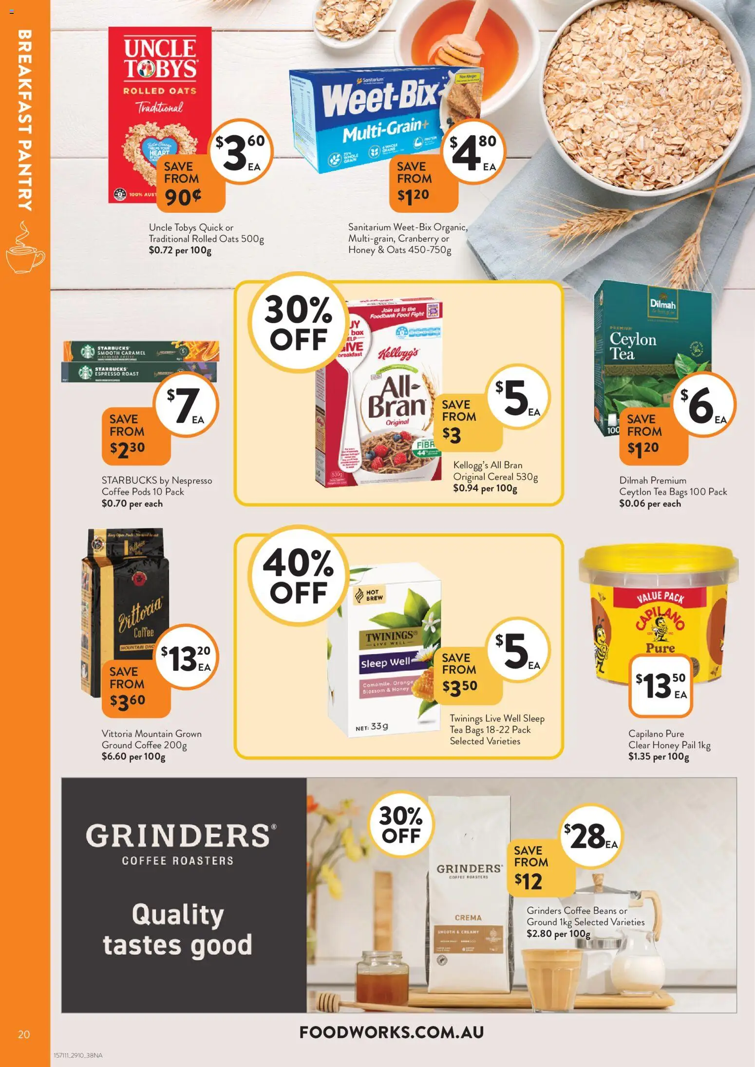 Foodworks catalogue - valid from 29.10.2025 | Page: 20 | Products: Coffee, Tea, Oats, Cereal