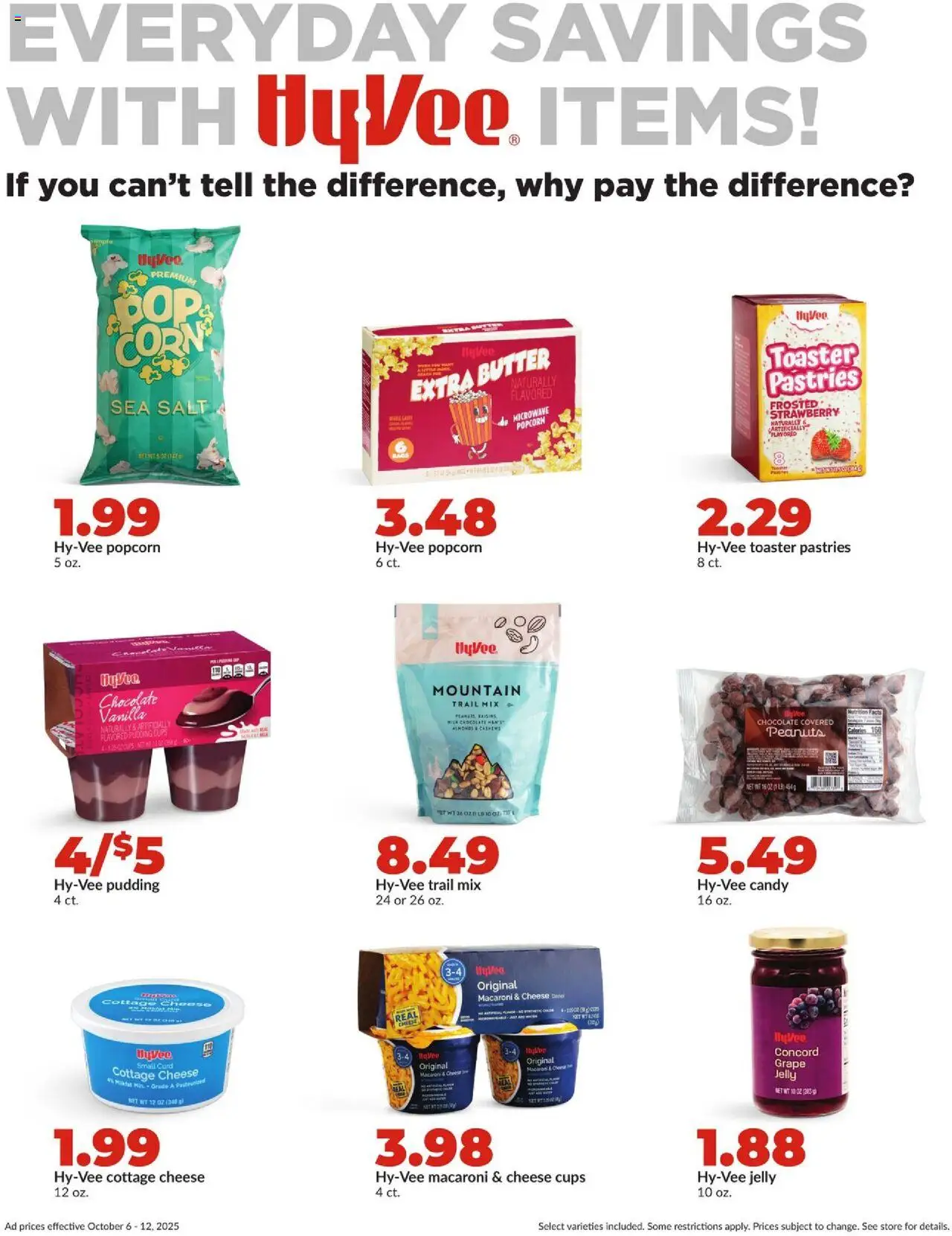 HyVee Weekly Ad - valid from 06.10.2025 | Page: 15 | Products: Cheese, Microwave, Cottage cheese, Salt