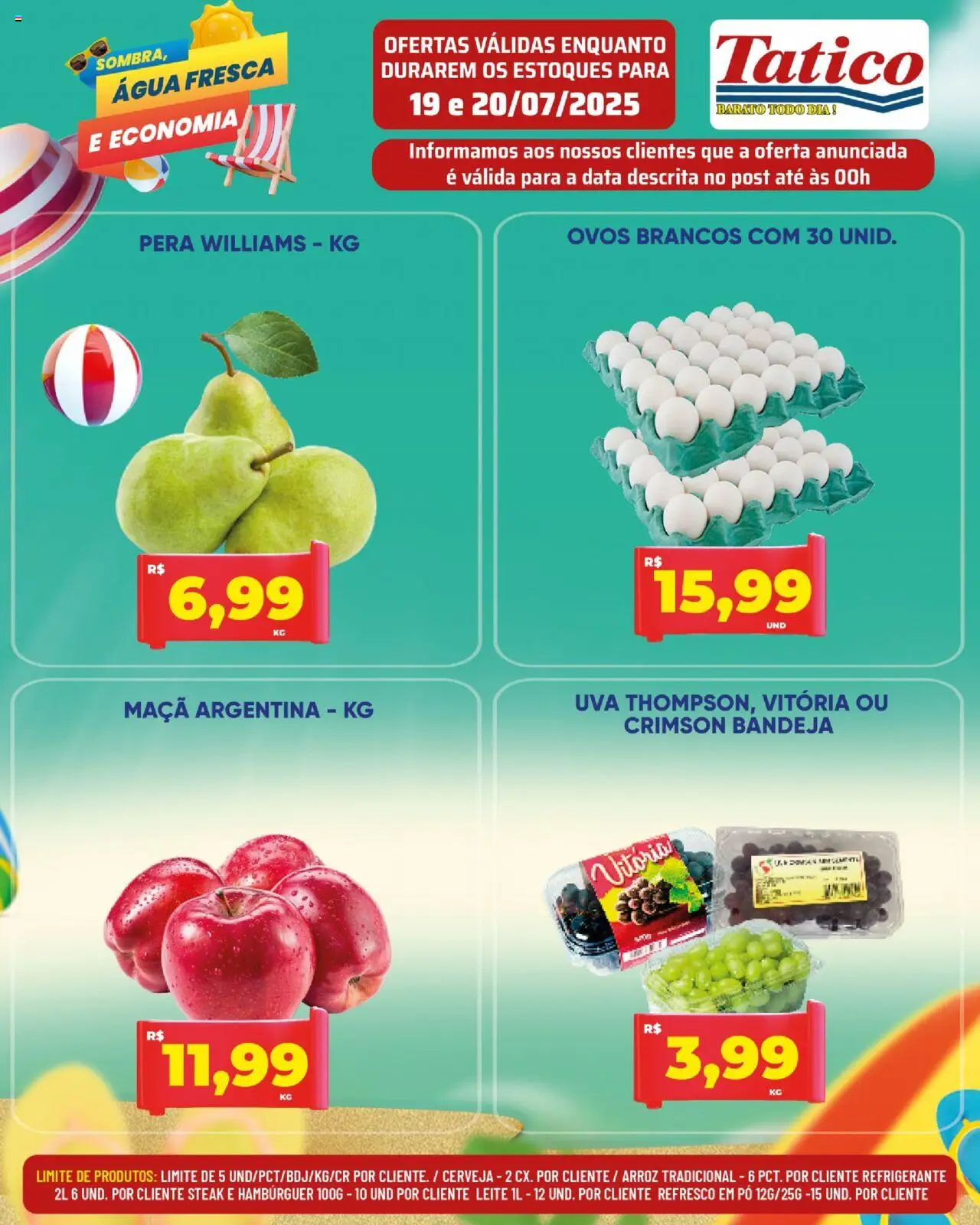 Tatico Folheto - válido de 19.07.2025 | Página: 8 | Produtos: Pera, Ovos, Bandeja, Refrigerante