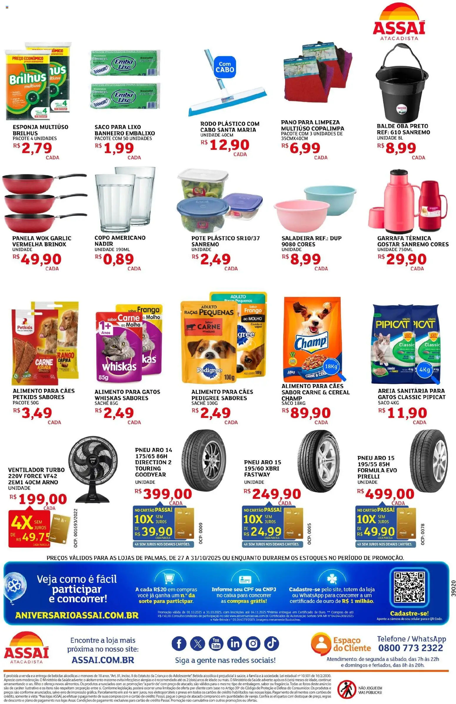 Assaí Atacadista Folheto - válido de 27.10.2025 | Página: 8 | Produtos: Carne, Bebida, Telefone, Balde