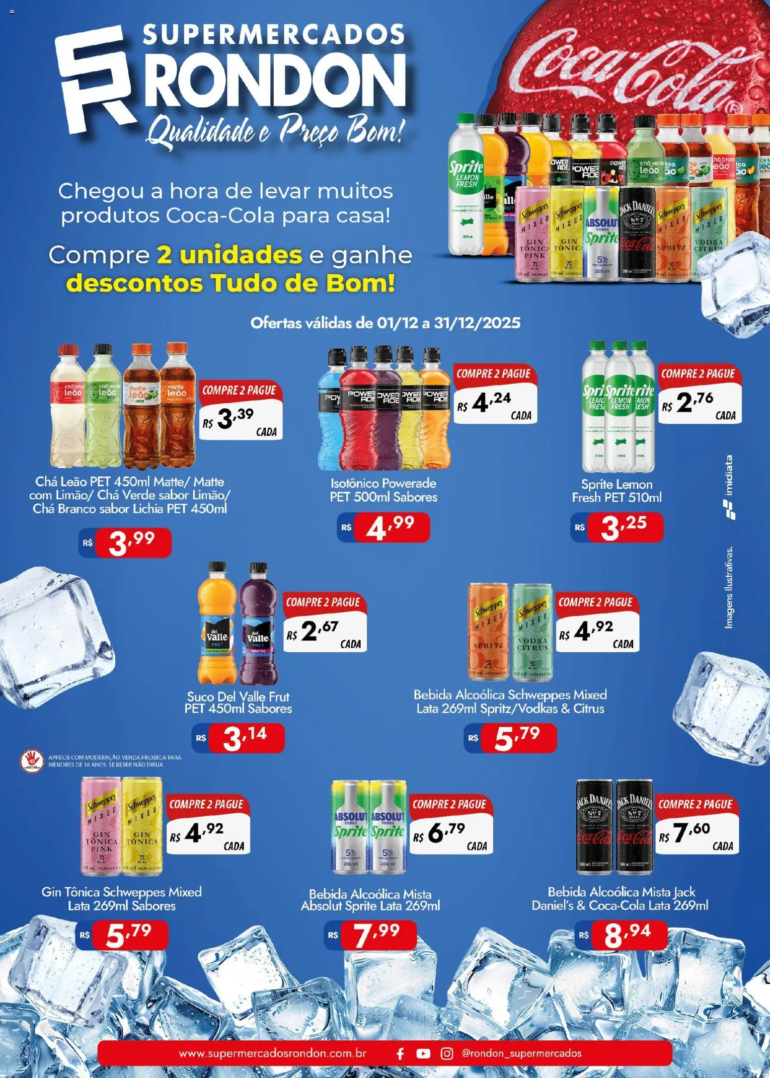 Supermercados Rondon Folheto - válido de 01.12.2025 | Página: 1 | Produtos: Suco, Gin, Bebida, Isotônico