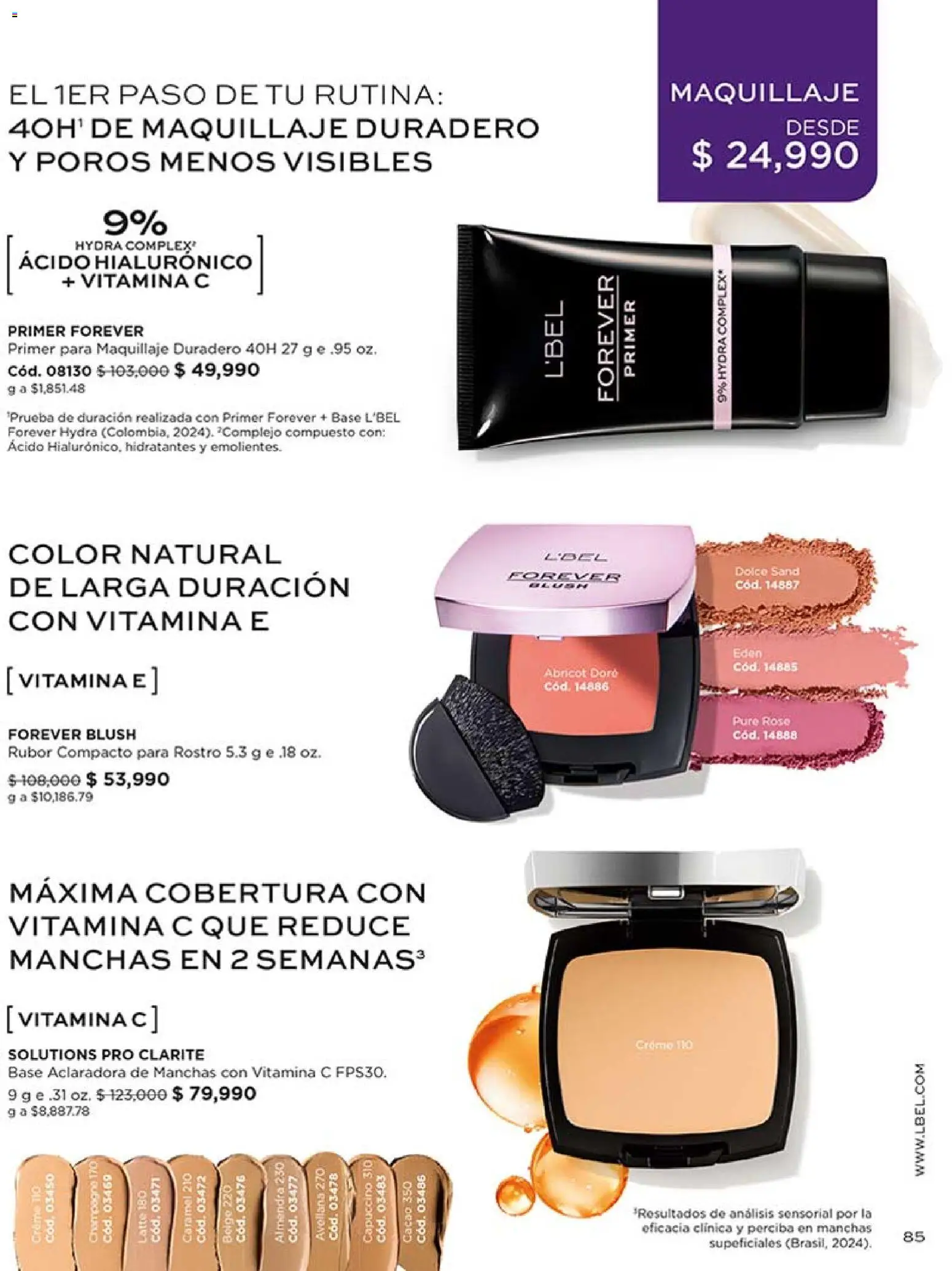 L'Bel revista - valida desde el 03.04.2026 | Página: 85 | Productos: Almendra, Rubor, Maquillaje