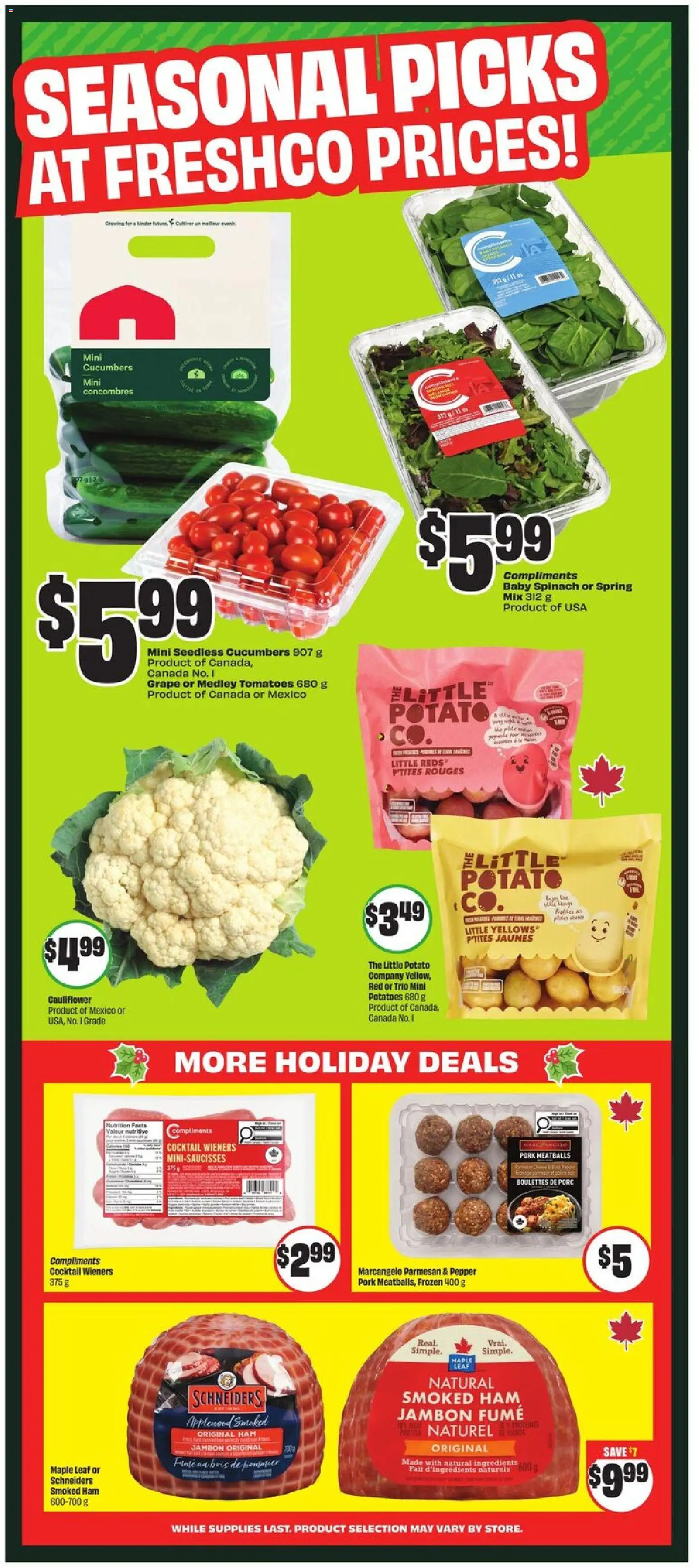 FreshCo flyer valid from 26.12.2025 | Page: 6 | Products: Cucumbers, Ham, Pork, Tomatoes