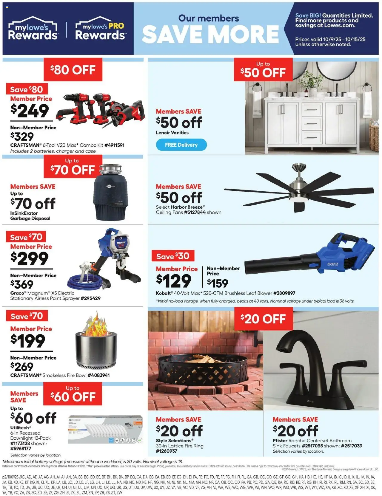 Lowe's Ad - valid from 09.10.2025 | Page: 2 | Products: Battery, Ring, Charger, Blower