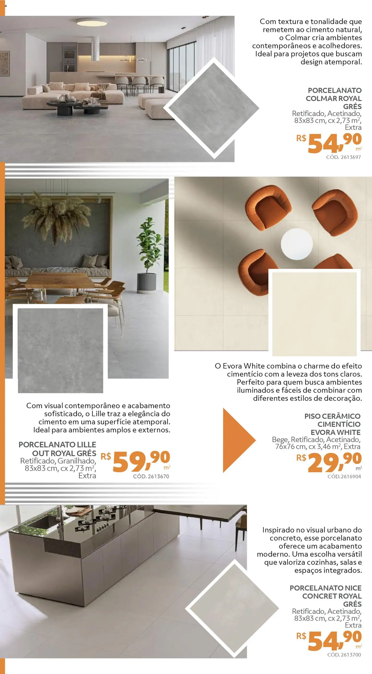 Telhanorte ofertas Royal Grés Folheto - válido de 19.03.2026 | Página: 2 | Produtos: Piso, Piso cerâmico, Porcelanato, Cimento