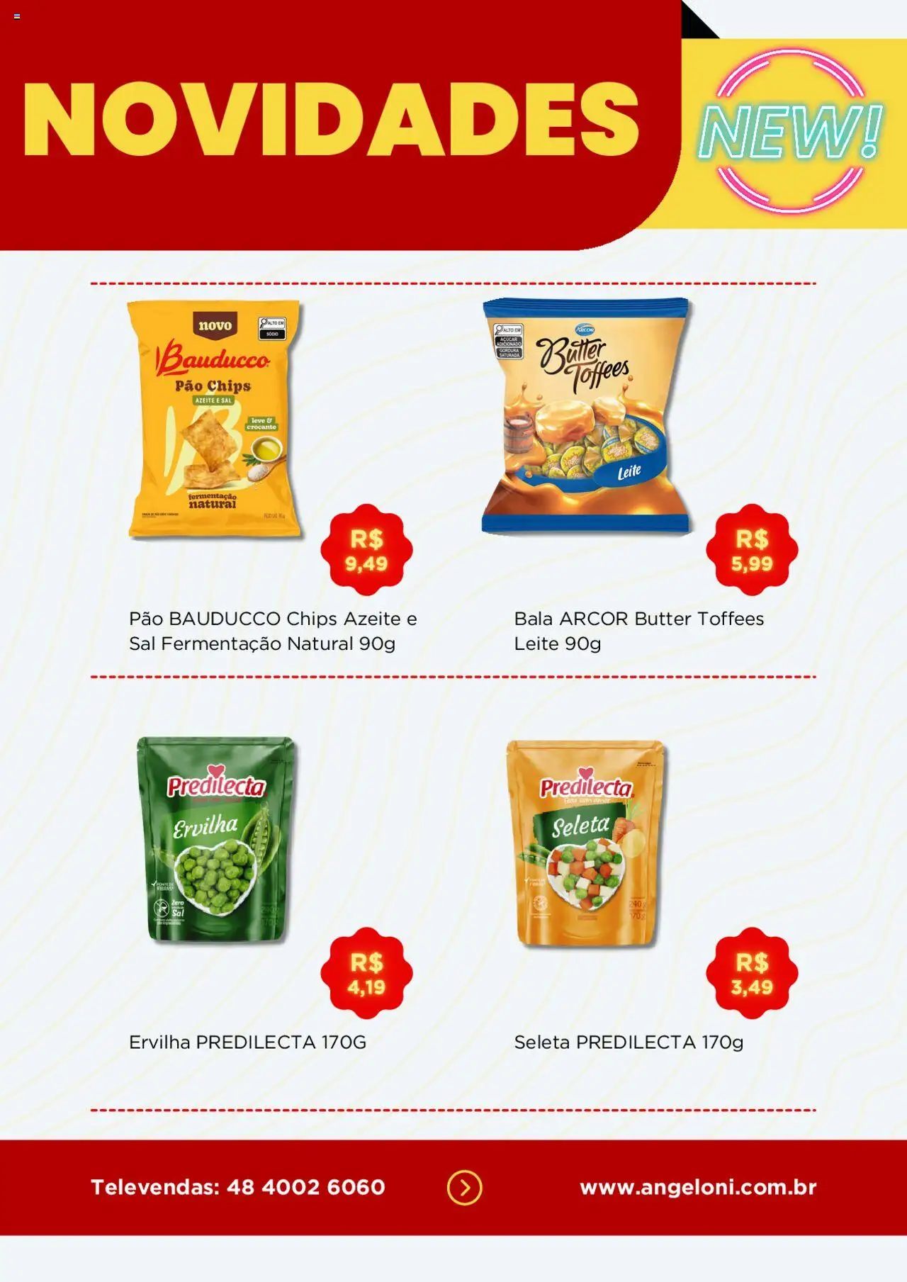 Angeloni Folheto - válido de 22.10.2025 | Página: 9 | Produtos: Ervilha, Açúcar, Sal, Bala