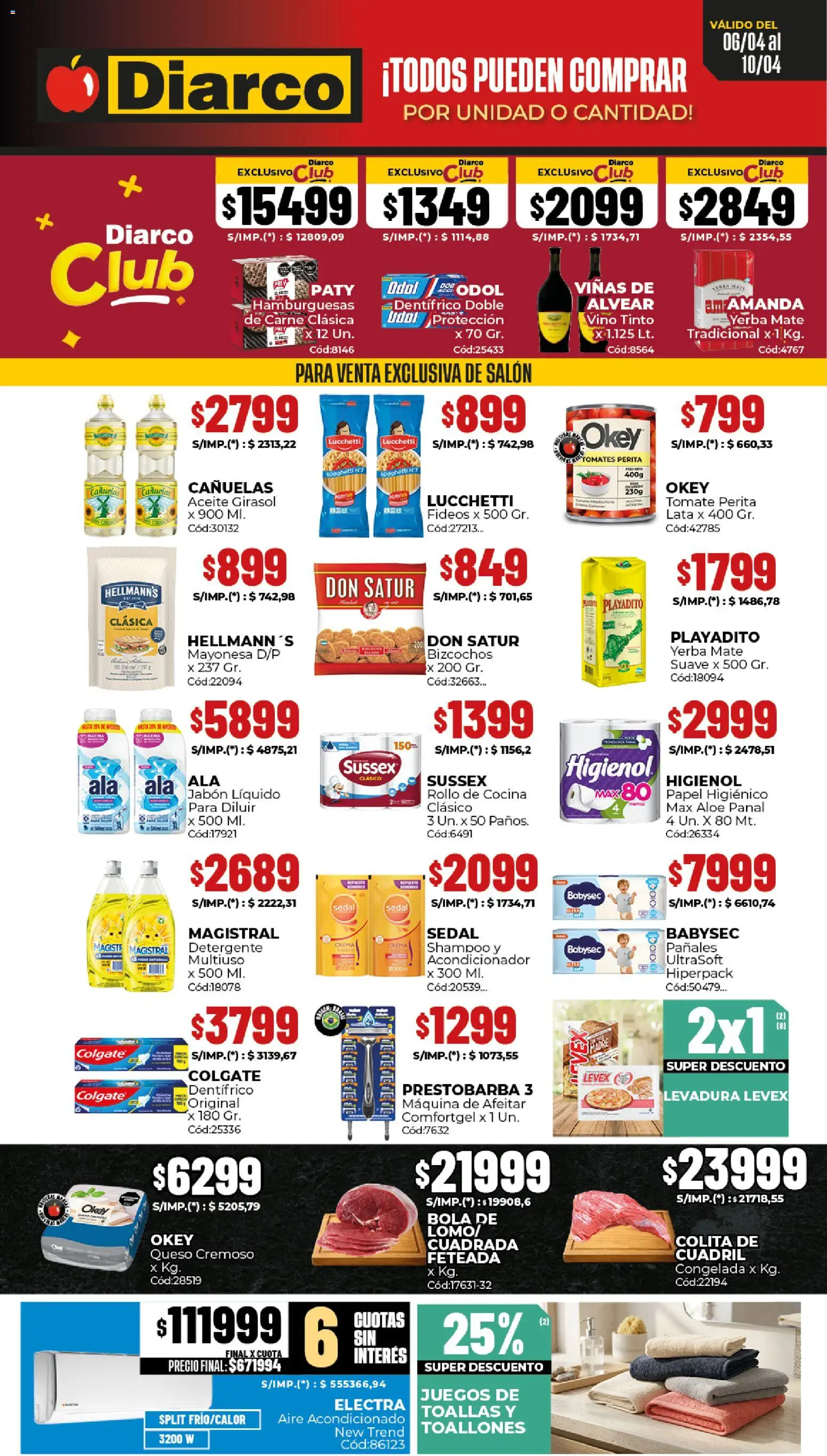Diarco ofertas │ válido desde el 06.04.2026 | Página: 1 | Productos: Papel higiénico, Aceite, Queso, Vino