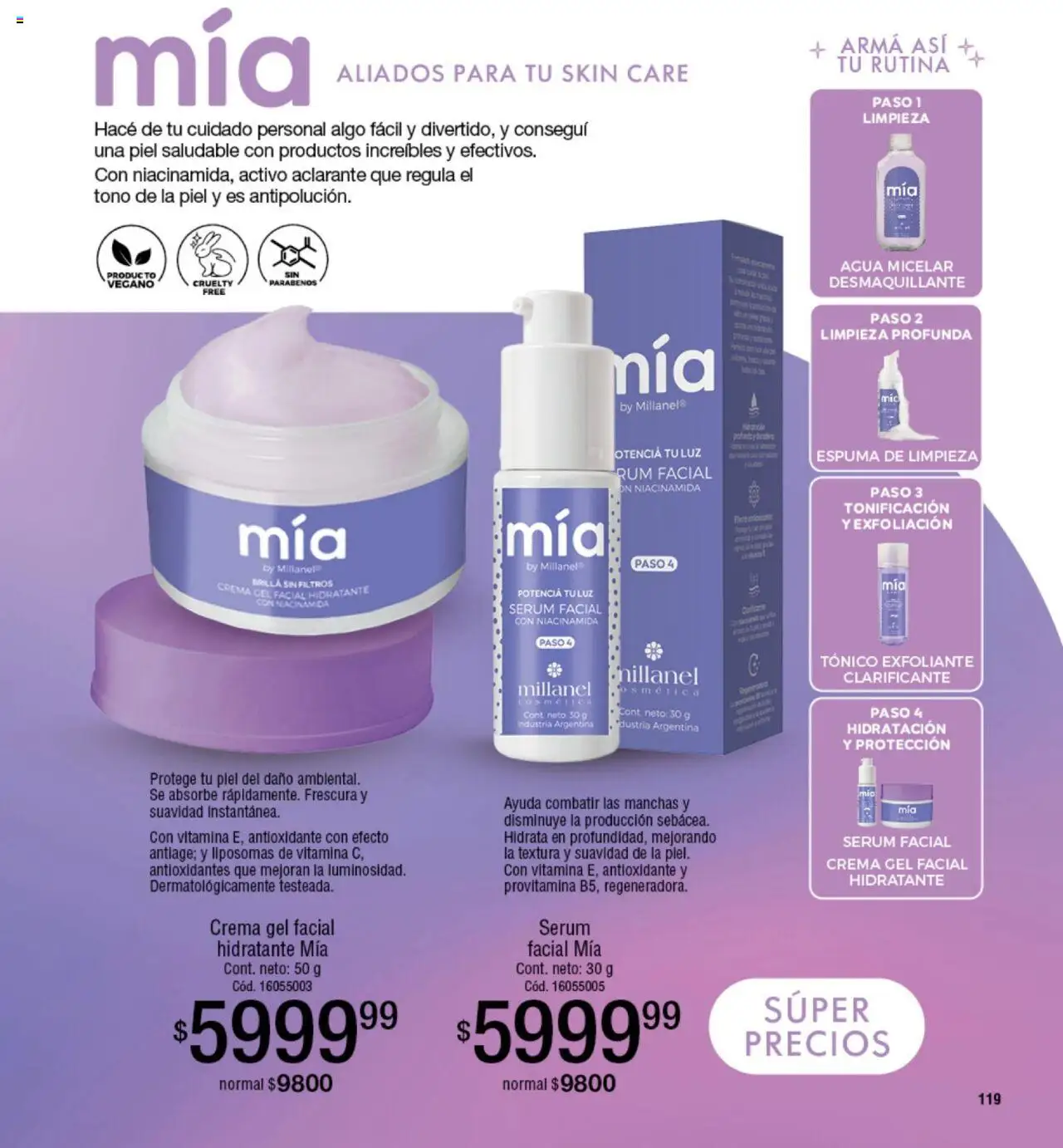 Millanel catálogo │ válido desde el 18.08.2025 | Página: 119 | Productos: Desmaquillante, Agua, Espuma, Crema