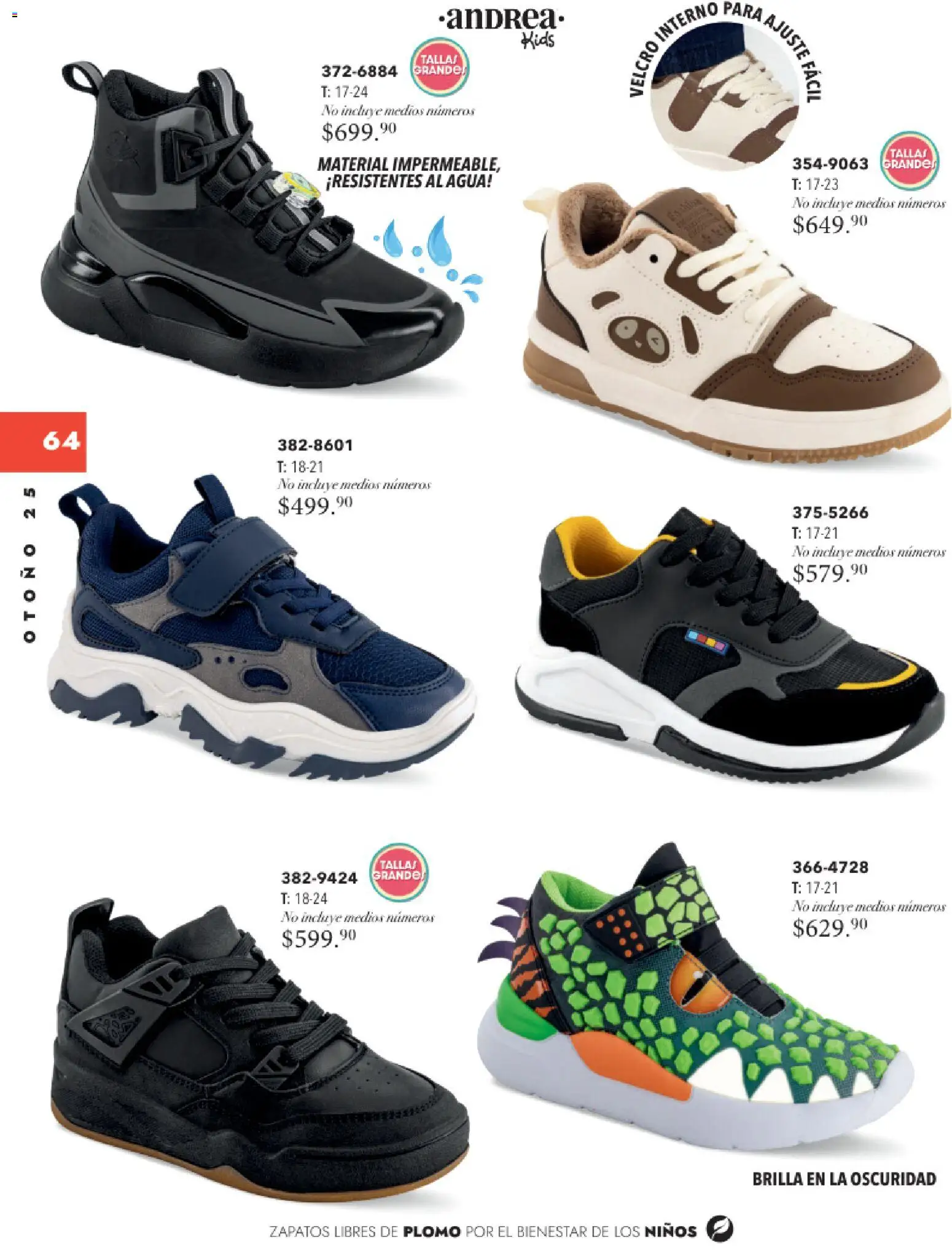 Nuevas ofertas de Andrea válidas en toda la República Mexicana desde el 26.11.2025. ¡Encuentra las mejores ofertas en Andrea catálogo Infantil Kids! | Página: 63 | Productos: Zapatos, Agua