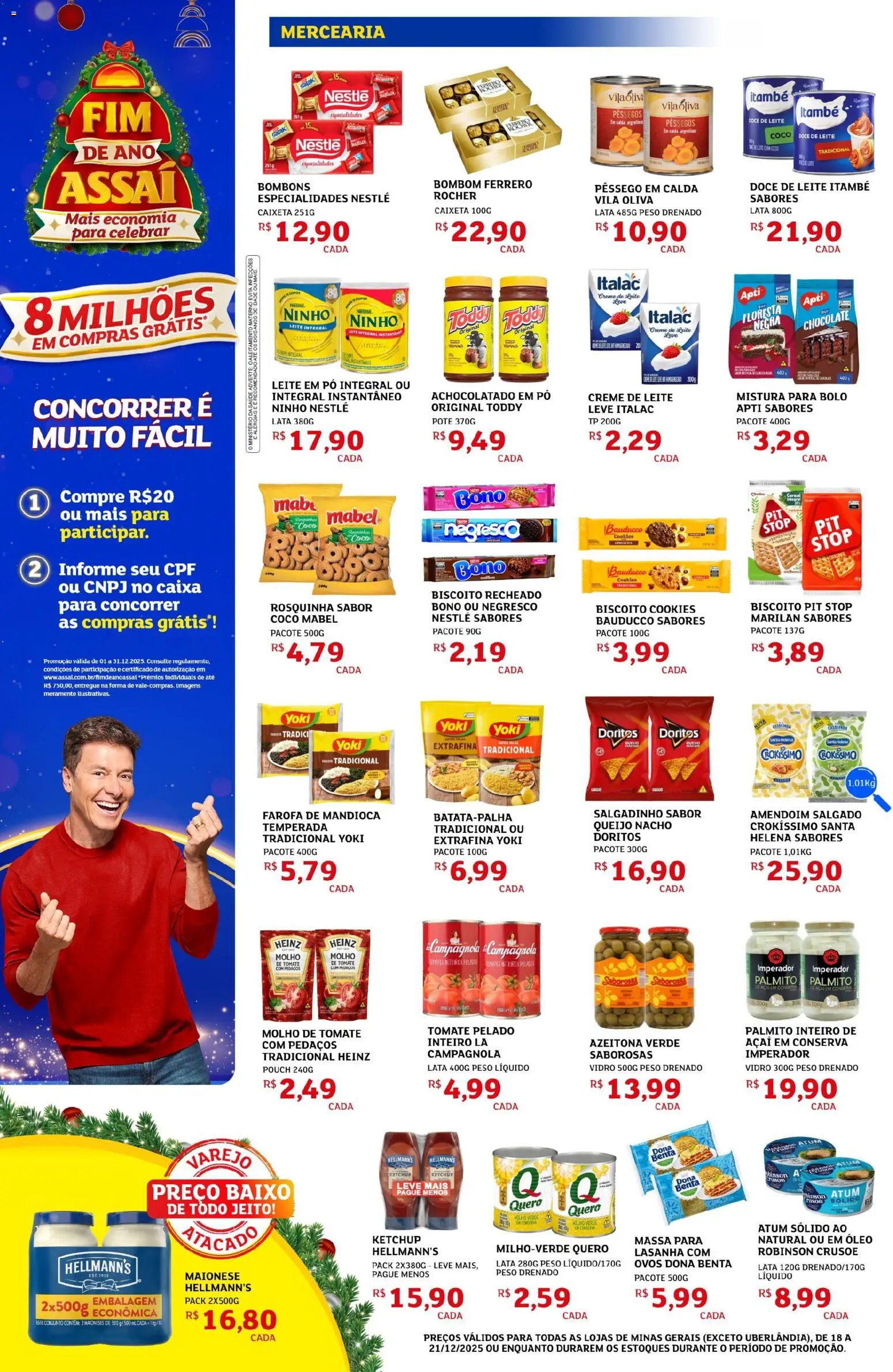 Assaí Atacadista Folheto - válido de 18.12.2025 | Página: 2 | Produtos: Biscoito, Queijo, Ovos, Cookies