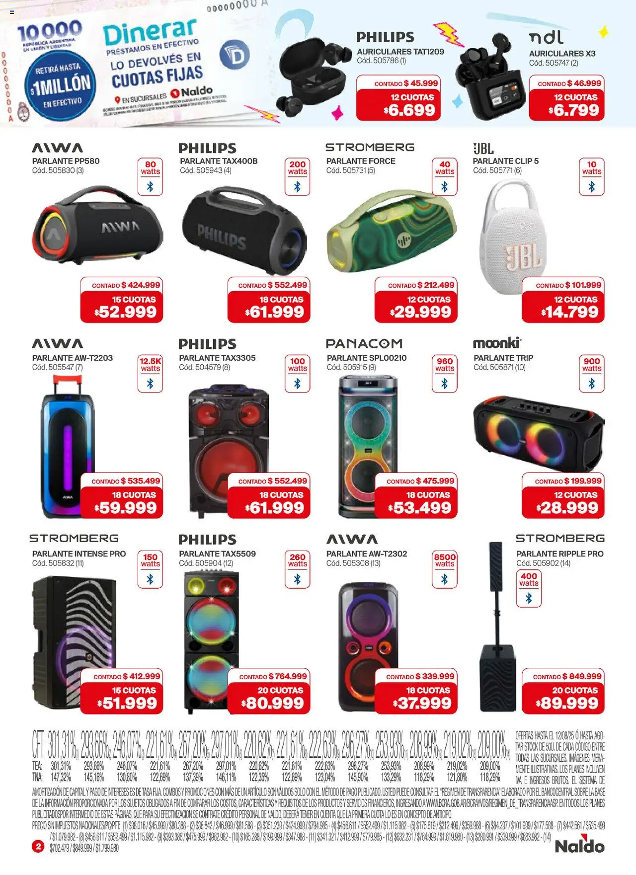 Naldo catálogo │ válido desde el 01.08.2025 | Página: 2 | Productos: Auriculares, Sobre, Parlante