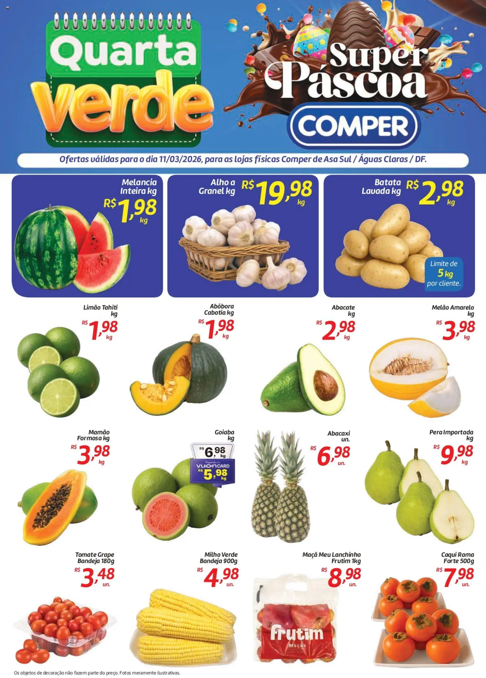 Comper Folheto - válido de 11.03.2026 | Página: 1 | Produtos: Pera, Maçãs, Abacaxi, Mamão